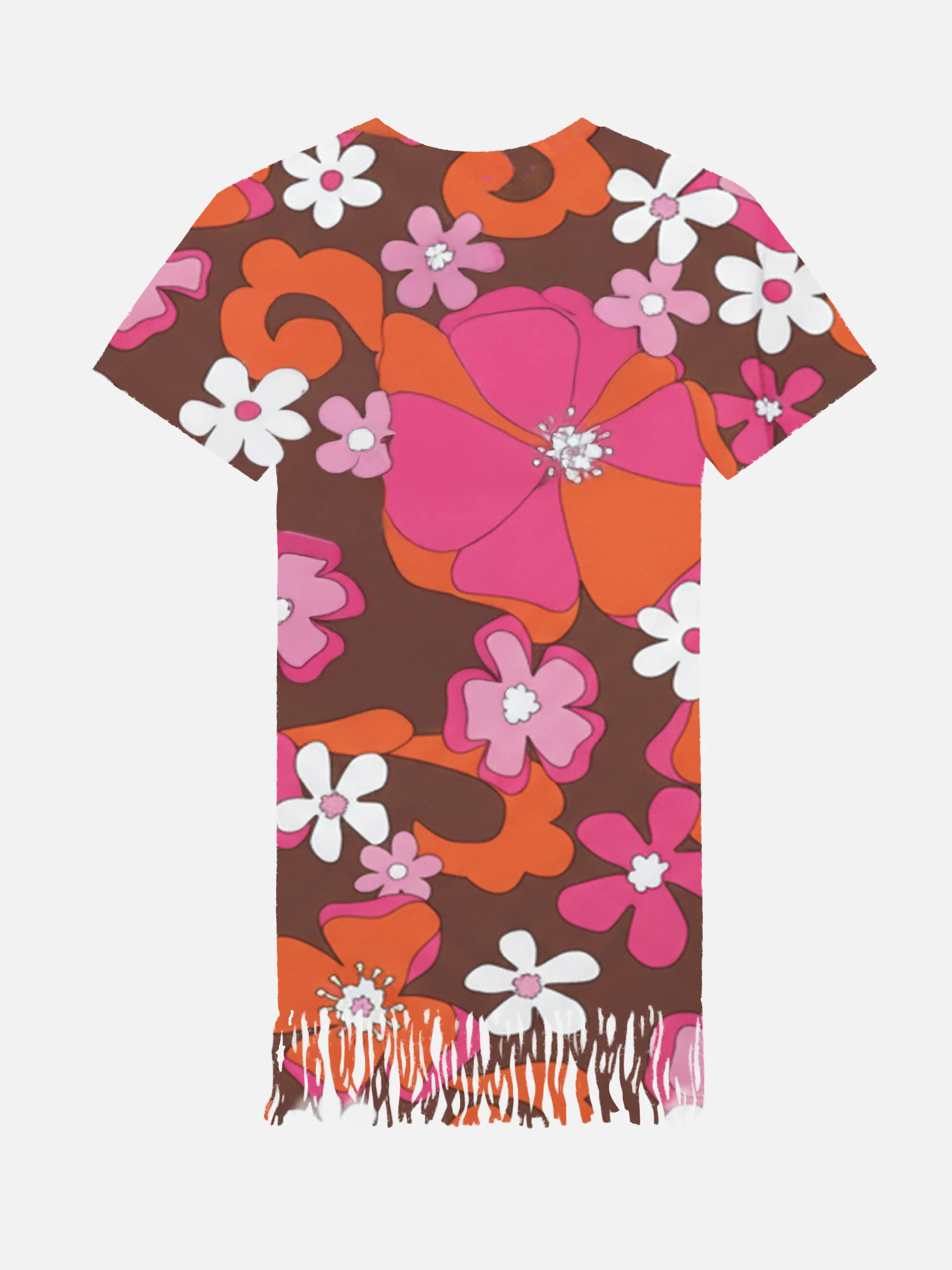 Abbey dress with fringes and retro flower print - Image 2