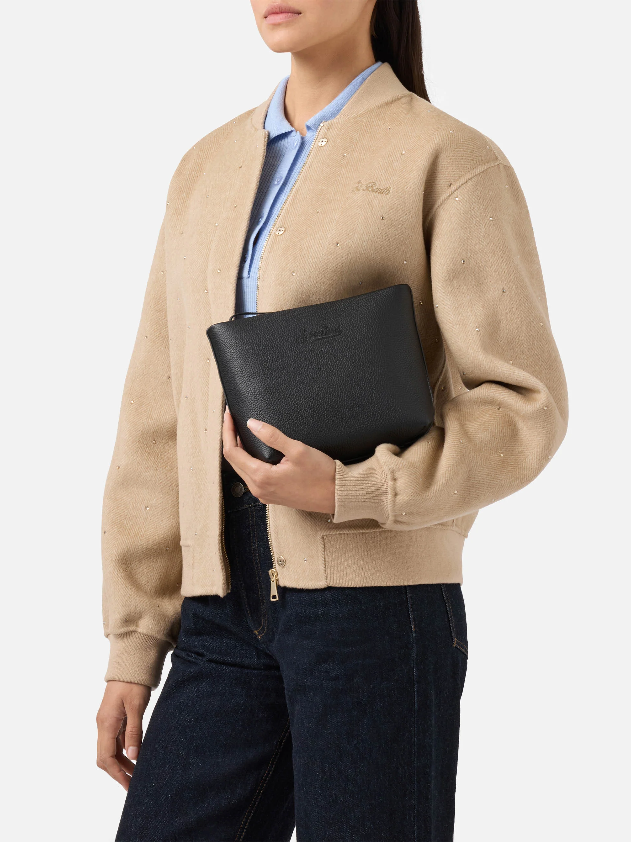 Aline Pouch in black leather - Image 2