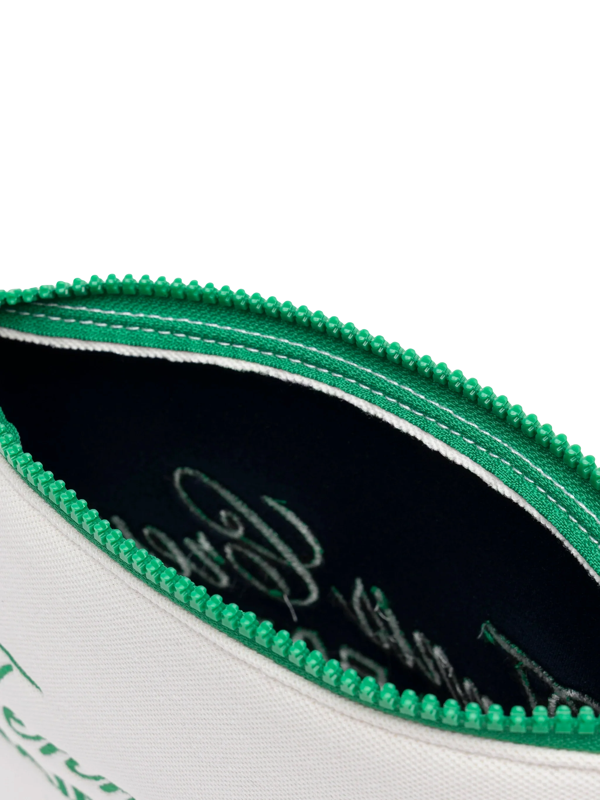 Aline white piquet pochette with Tennis Crew Saint Barth Gustavia embroidery - Image 3