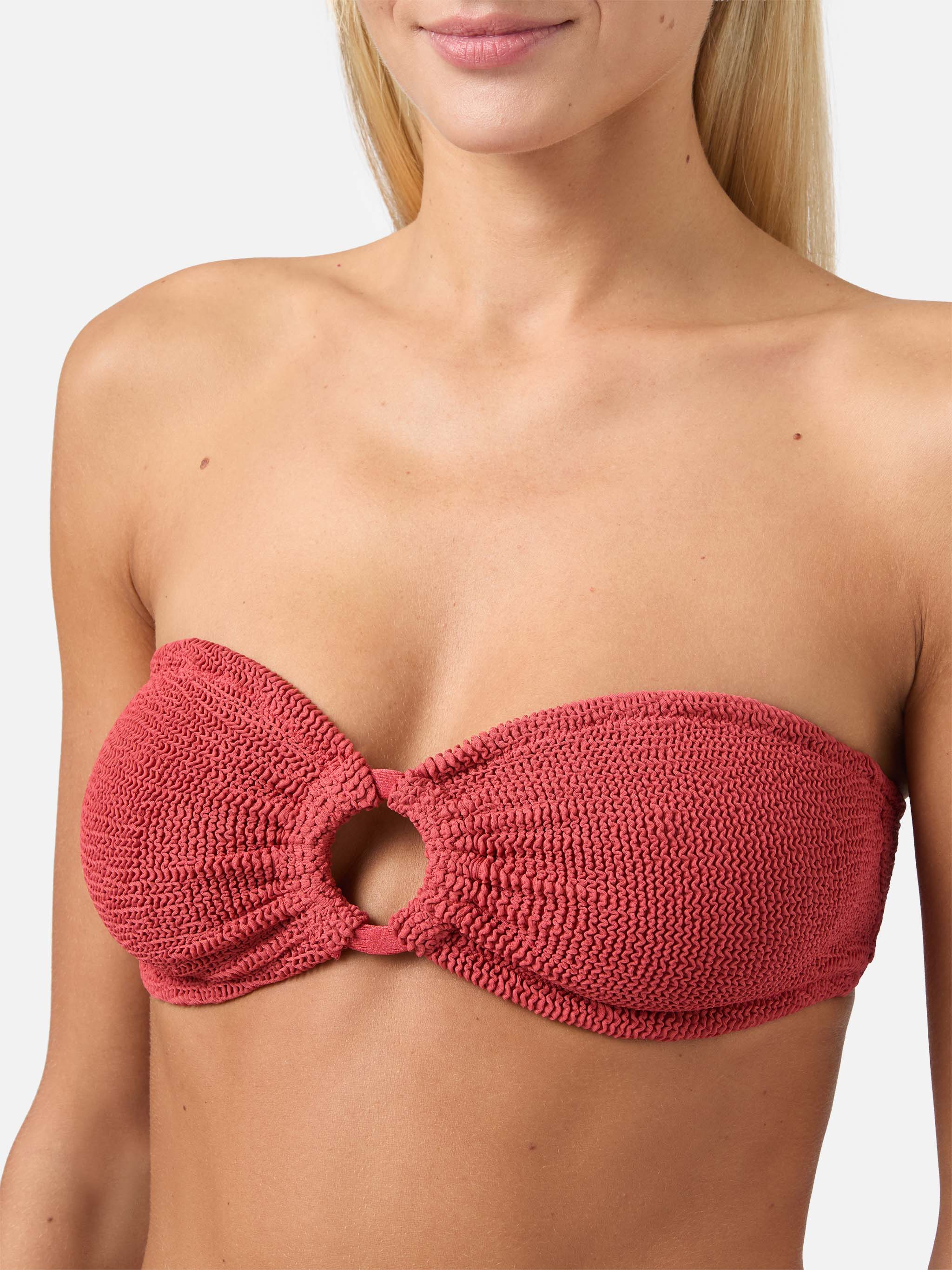 Bandeau bikini Yulia Naomi in brick red crinkle - Image 3