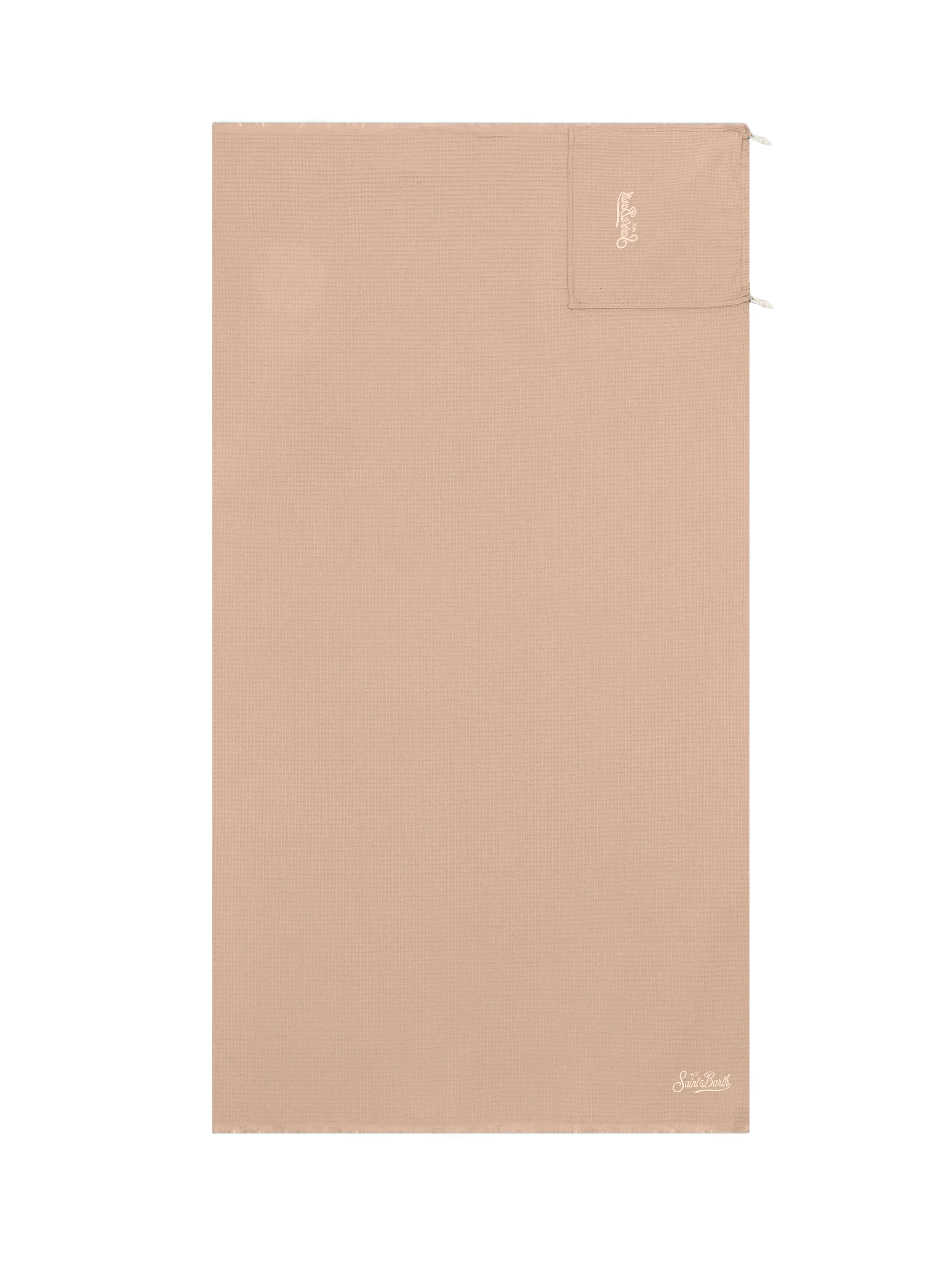 Beige honeycomb cotton FoutaSac beach towel