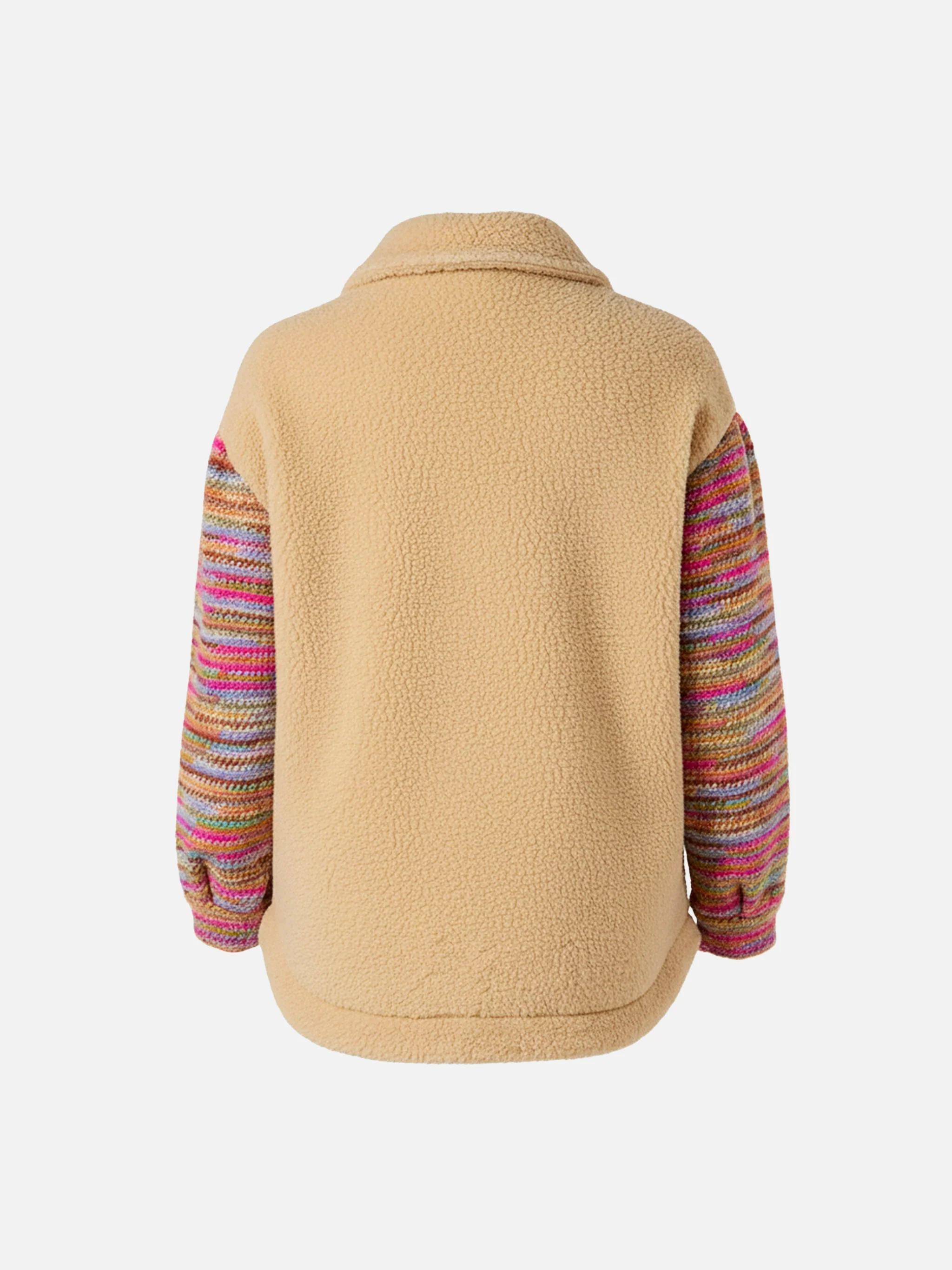 Beige overshirt Elys with crochet sleeves - Image 2
