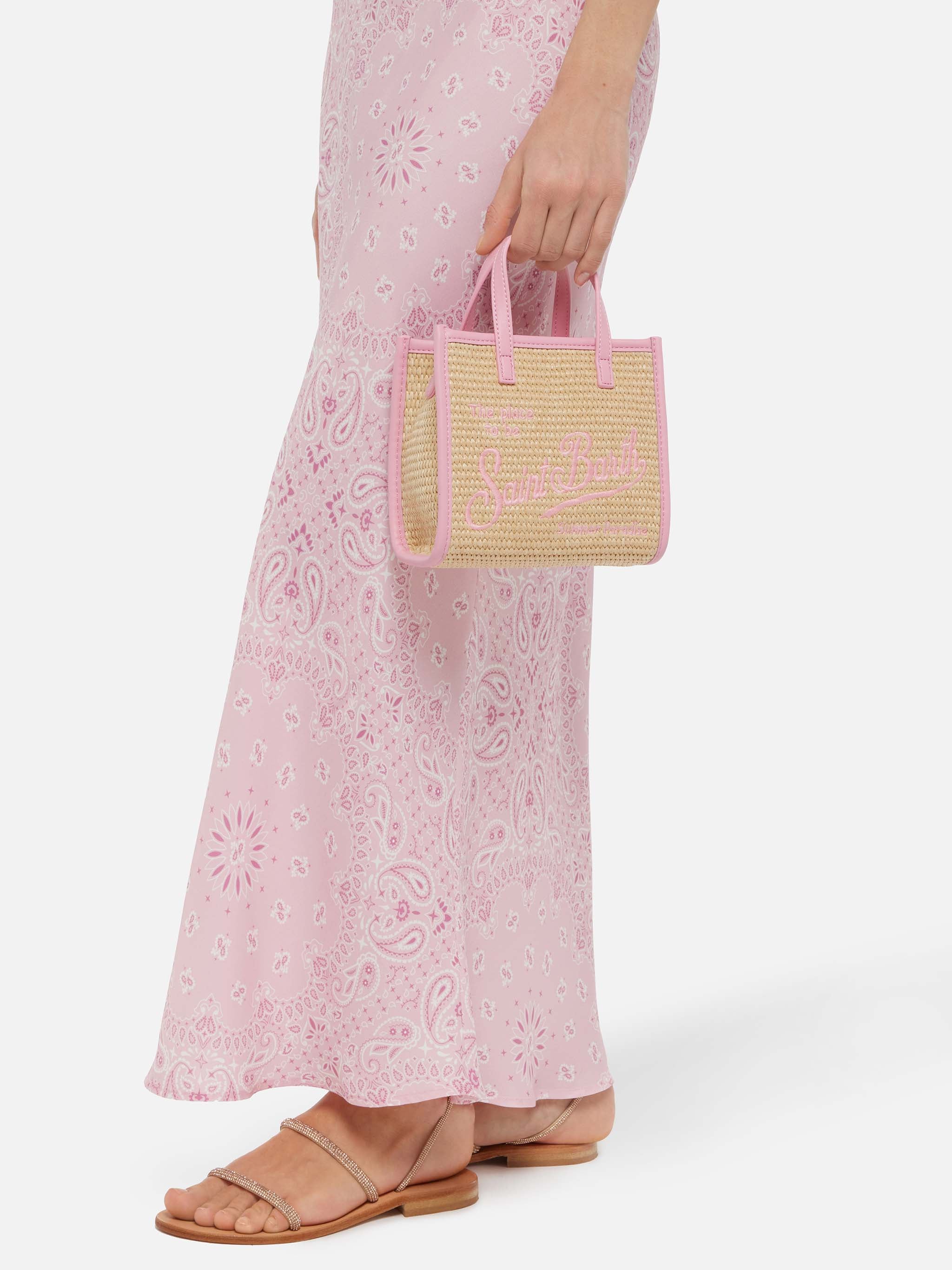 Beige Vivian Mini Straw handbag - Image 5