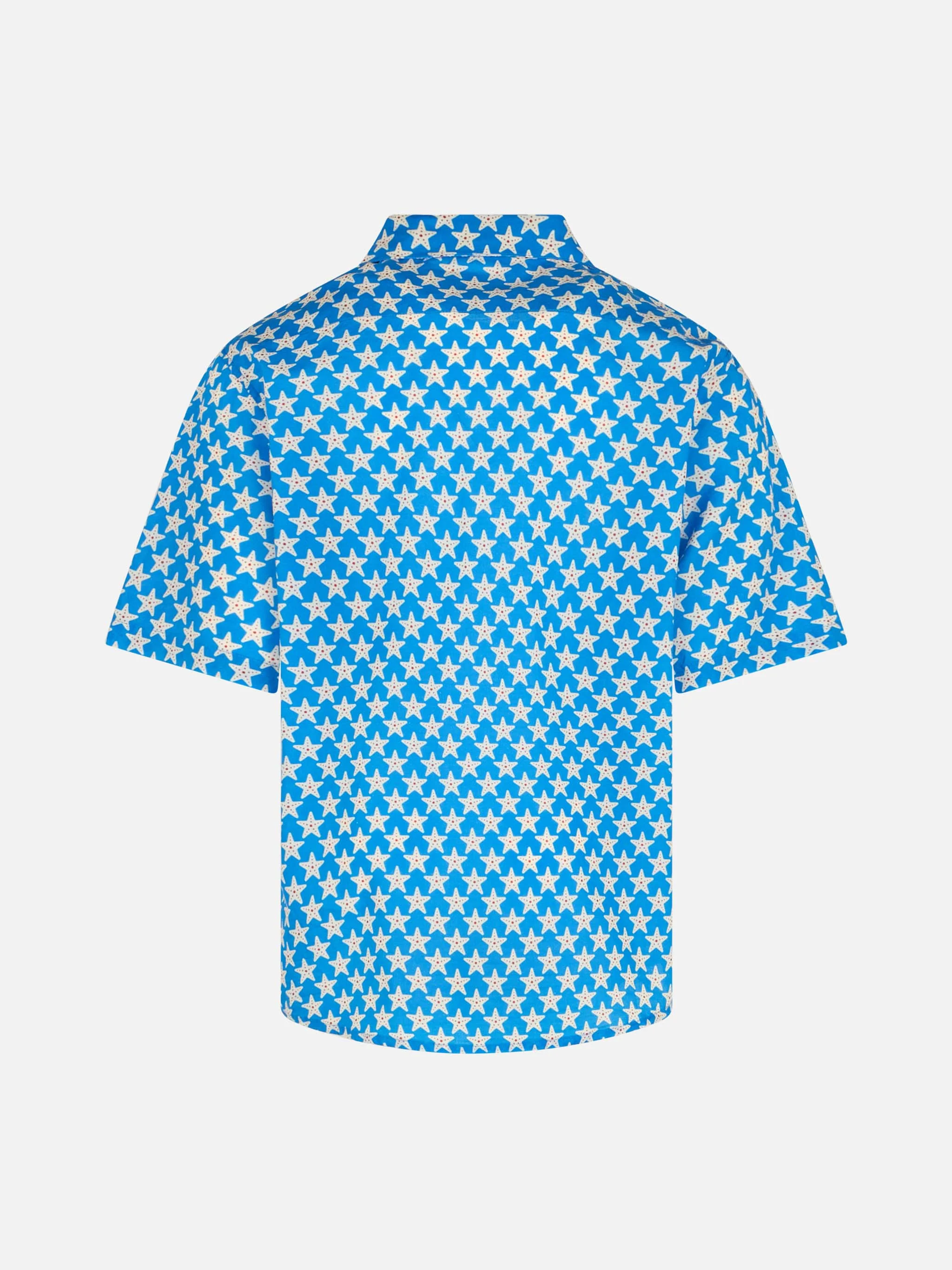 Blue Boy muslin cotton shirt Sharouk with seastar print - Image 2