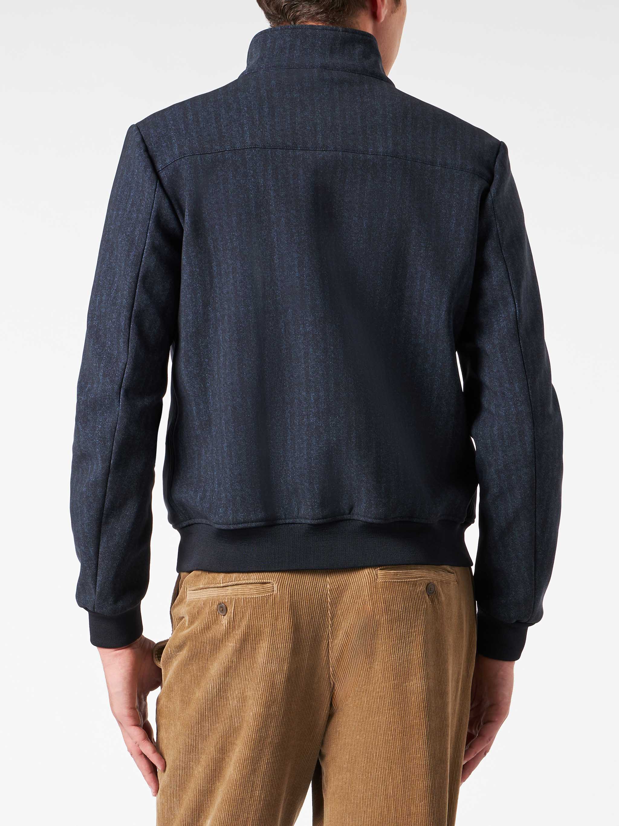 Man mid-weight herringbone bomber jacket Traveler - Image 2