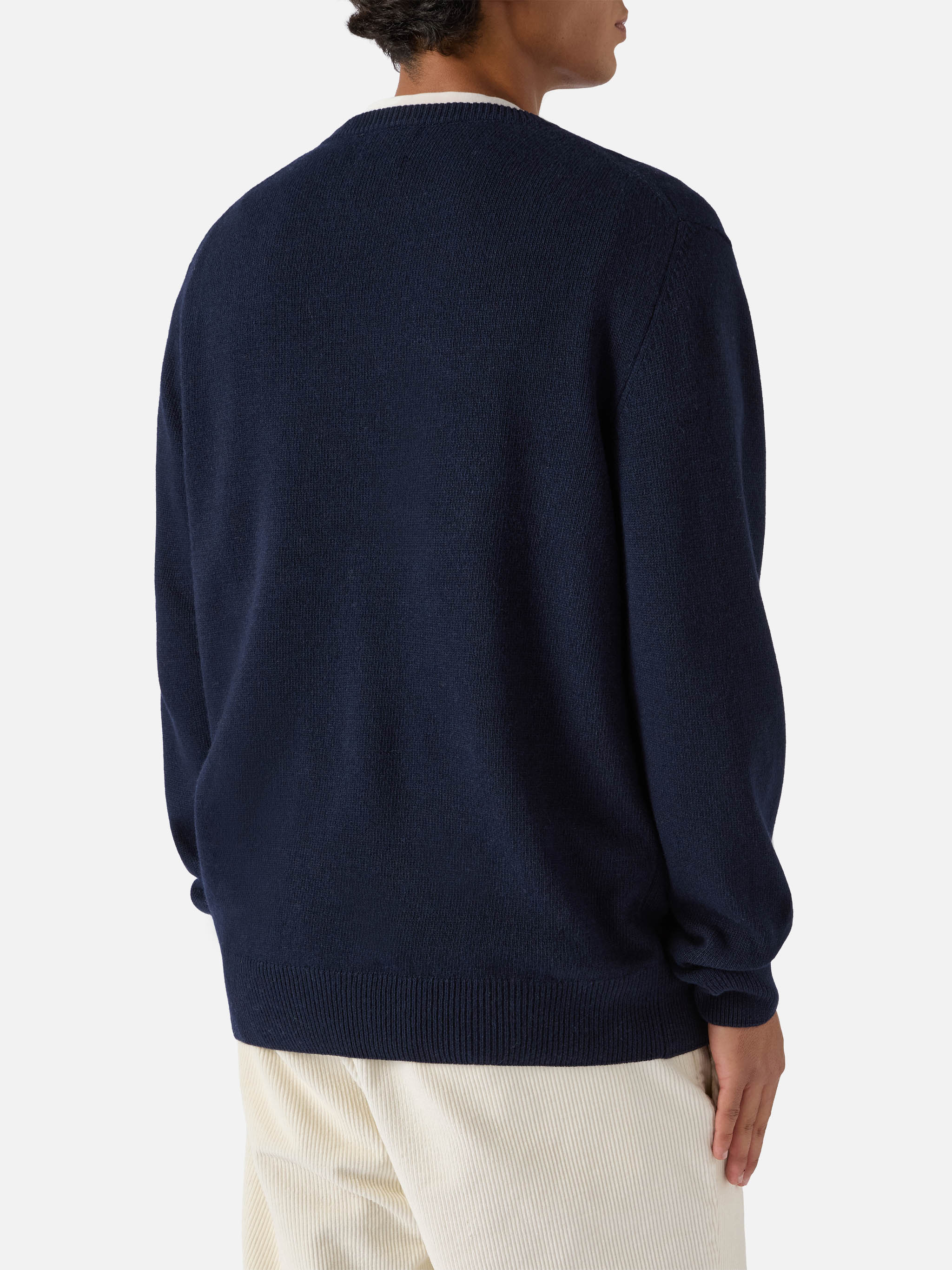 Blue crewneck Heron with Vacanze di Natale logo jacquard | VACANZE DI NATALE SPECIAL EDITION - Image 3