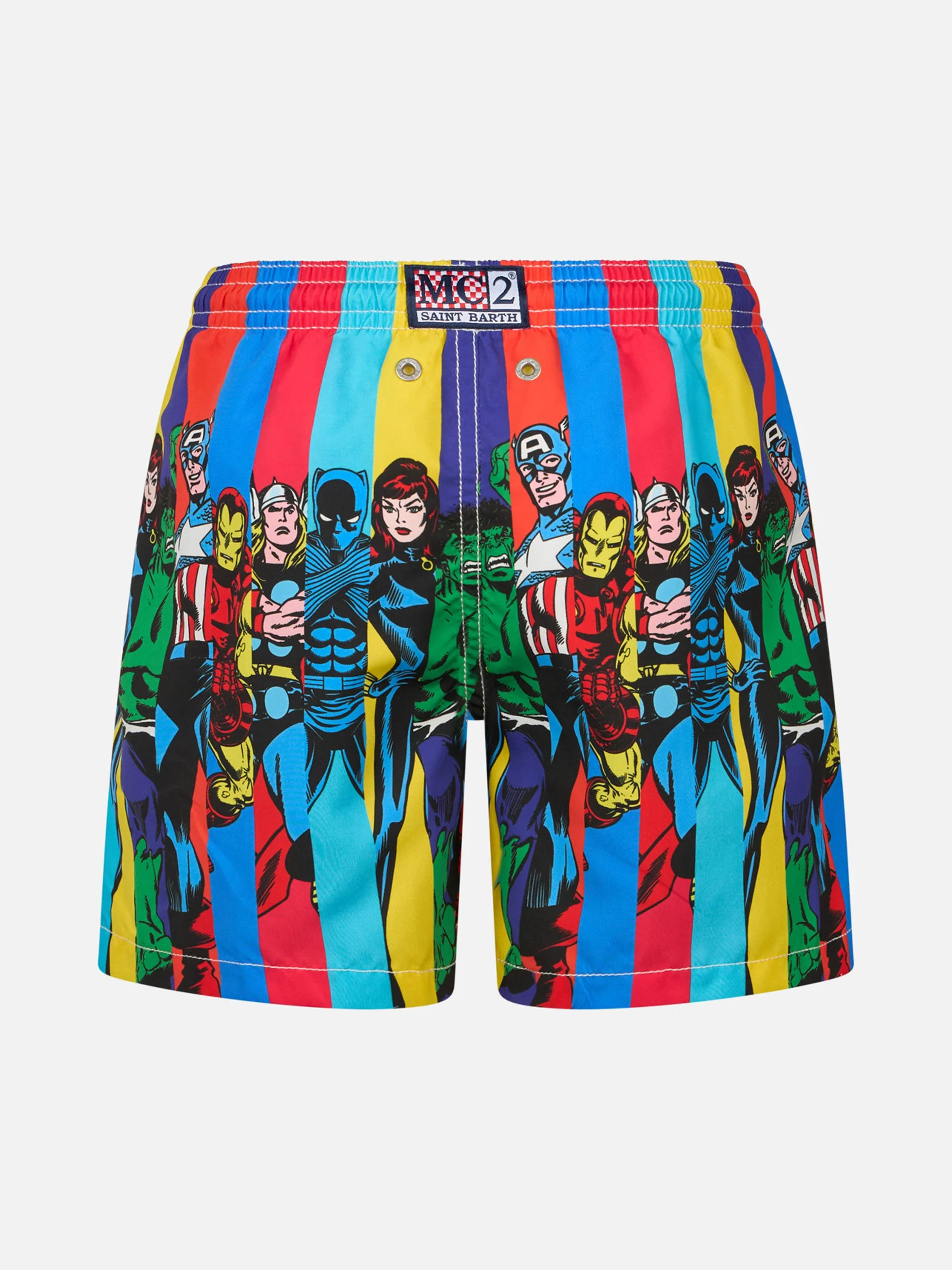 Boy mid-length Haiti swim-shorts with Marvel superheroes placed print | MARVEL SPECIAL EDITION - Image 2