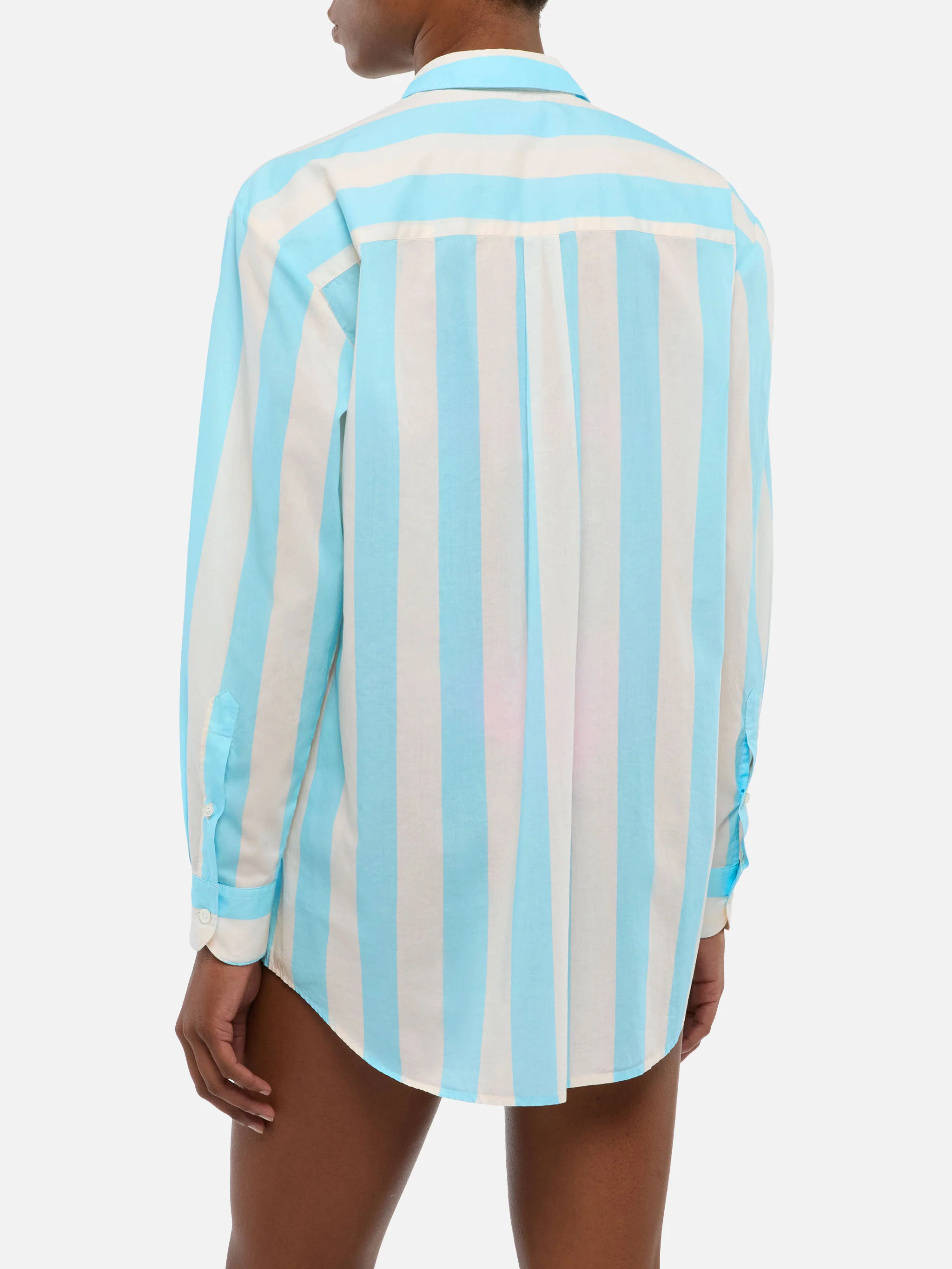 Brigitte striped-print cotton shirt with Ibiza embroidery - Image 2