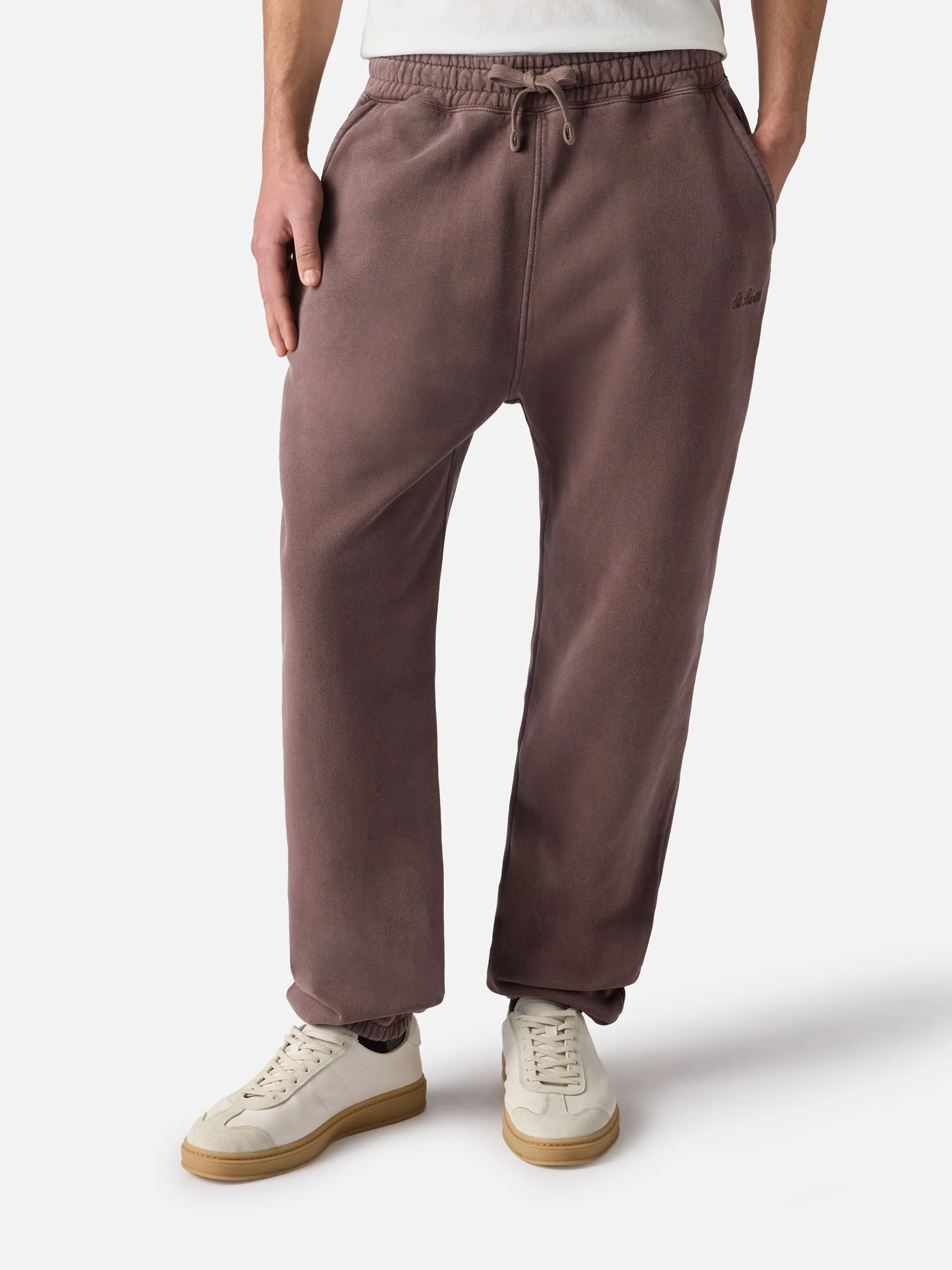 Brown tracksuit pants Bolt with vintage treatment