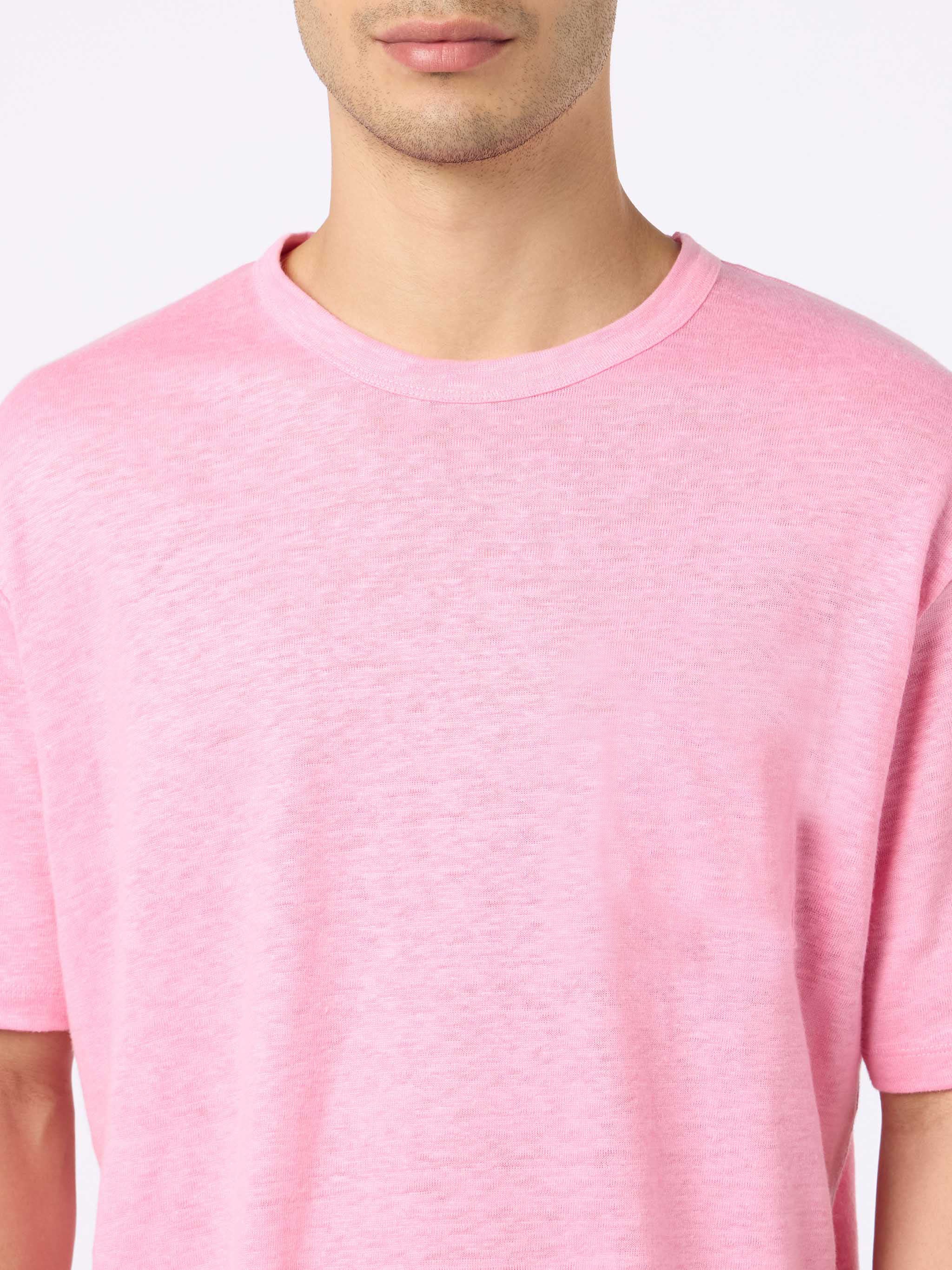 Bubble pink flamed cotton t-shirt President with embroidery - Image 2