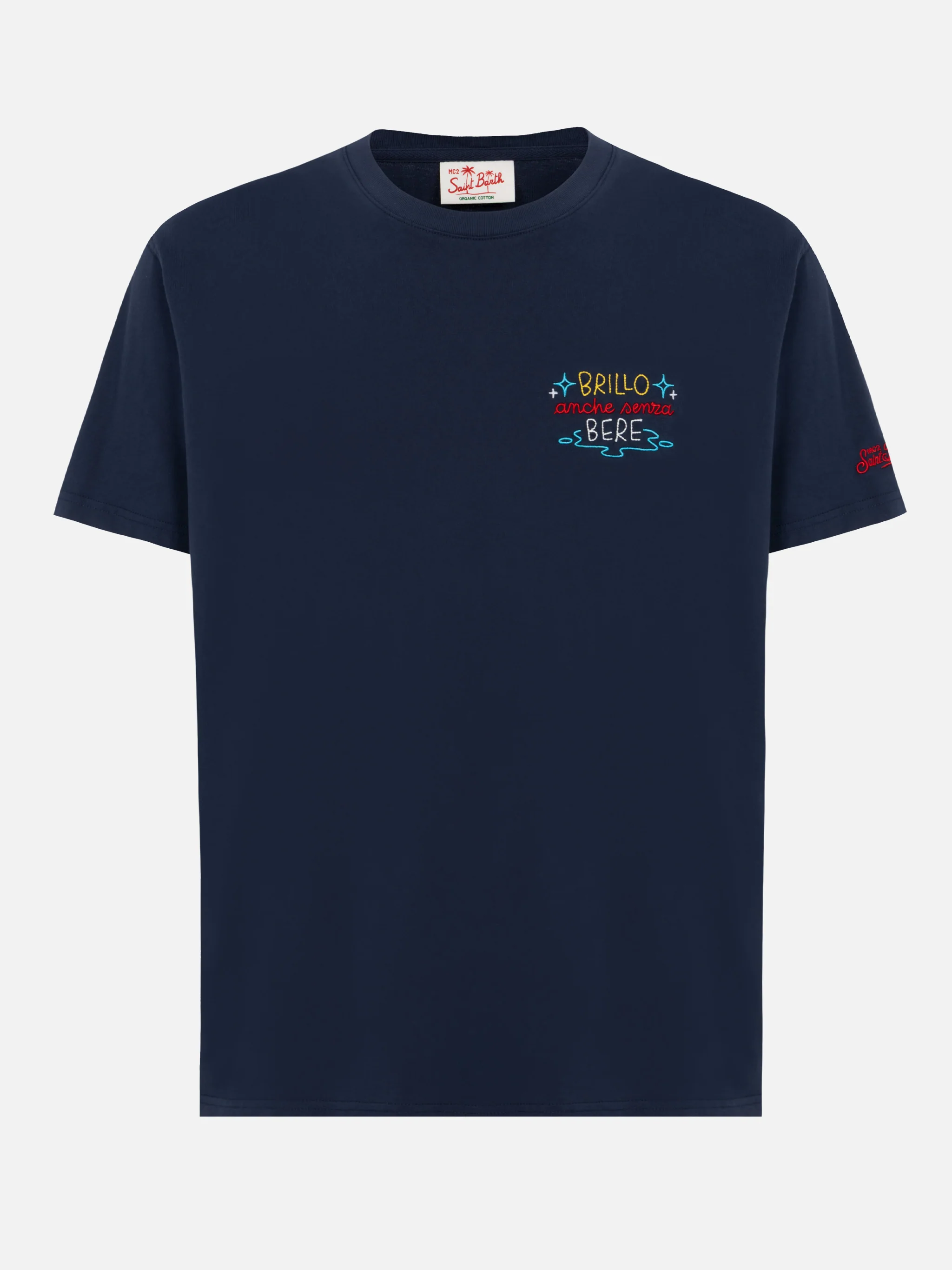 Classic fit cotton jersey t-shirt Portofino with Brillo senza bere embroidery | INSULTI LUMINOSI SPECIAL EDITION - Image 3