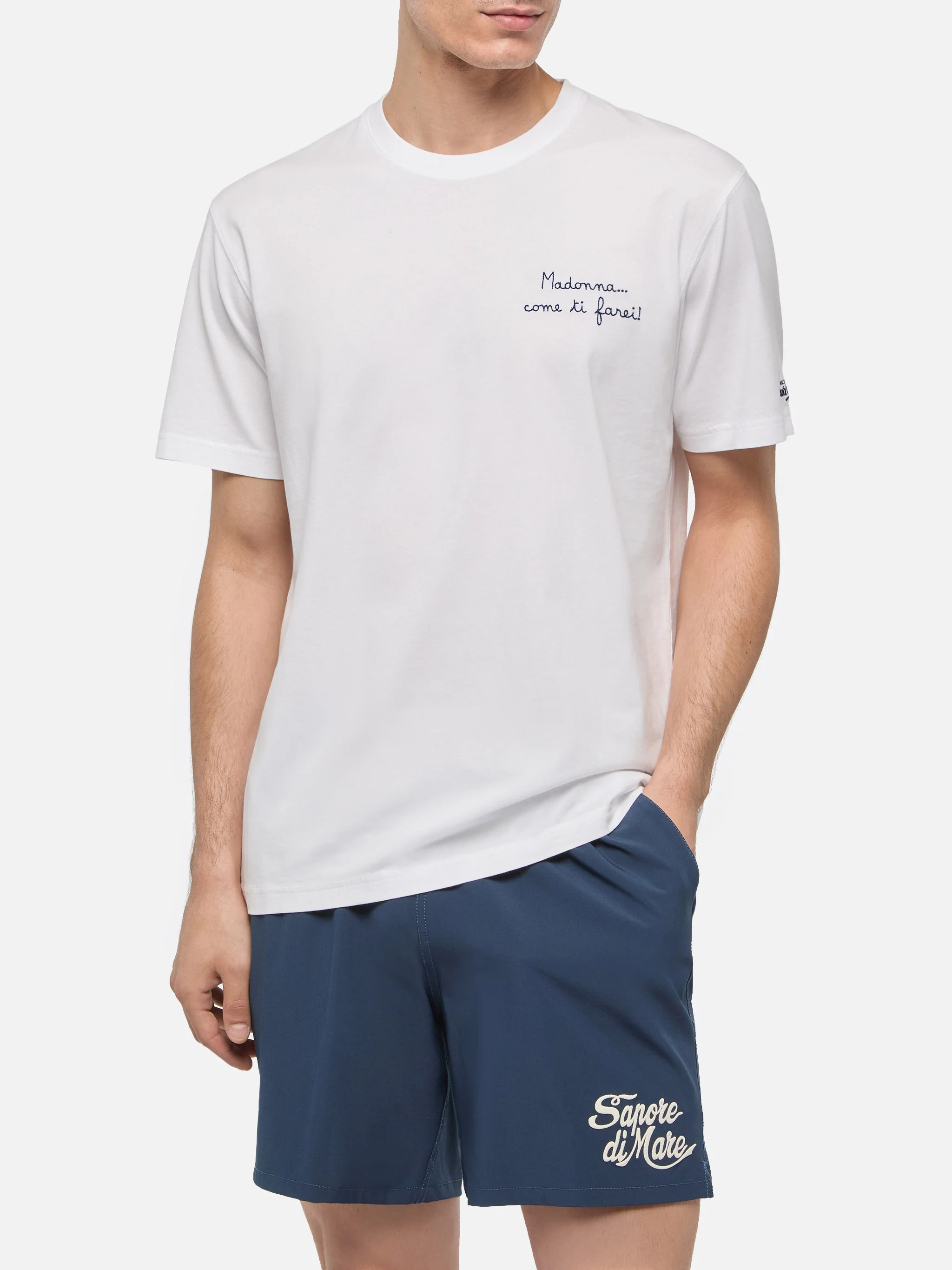 Classic fit cotton jersey t-shirt Portofino with Come ti farei! embroidery | SAPORE DI MARE SPECIAL EDITION - Image 2