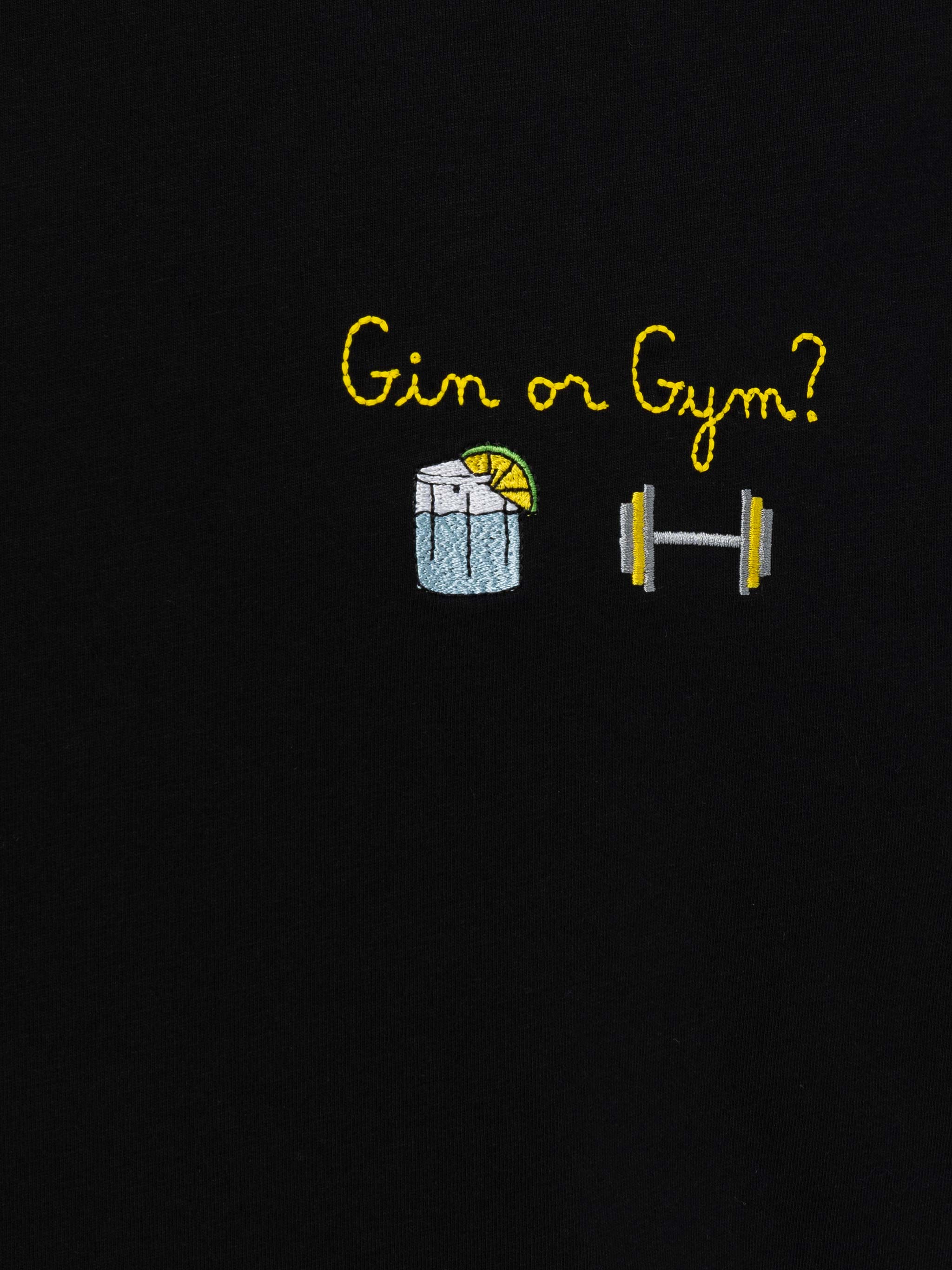 Classic fit cotton jersey t-shirt Portofino with Gin or Gym embroidery - Image 4