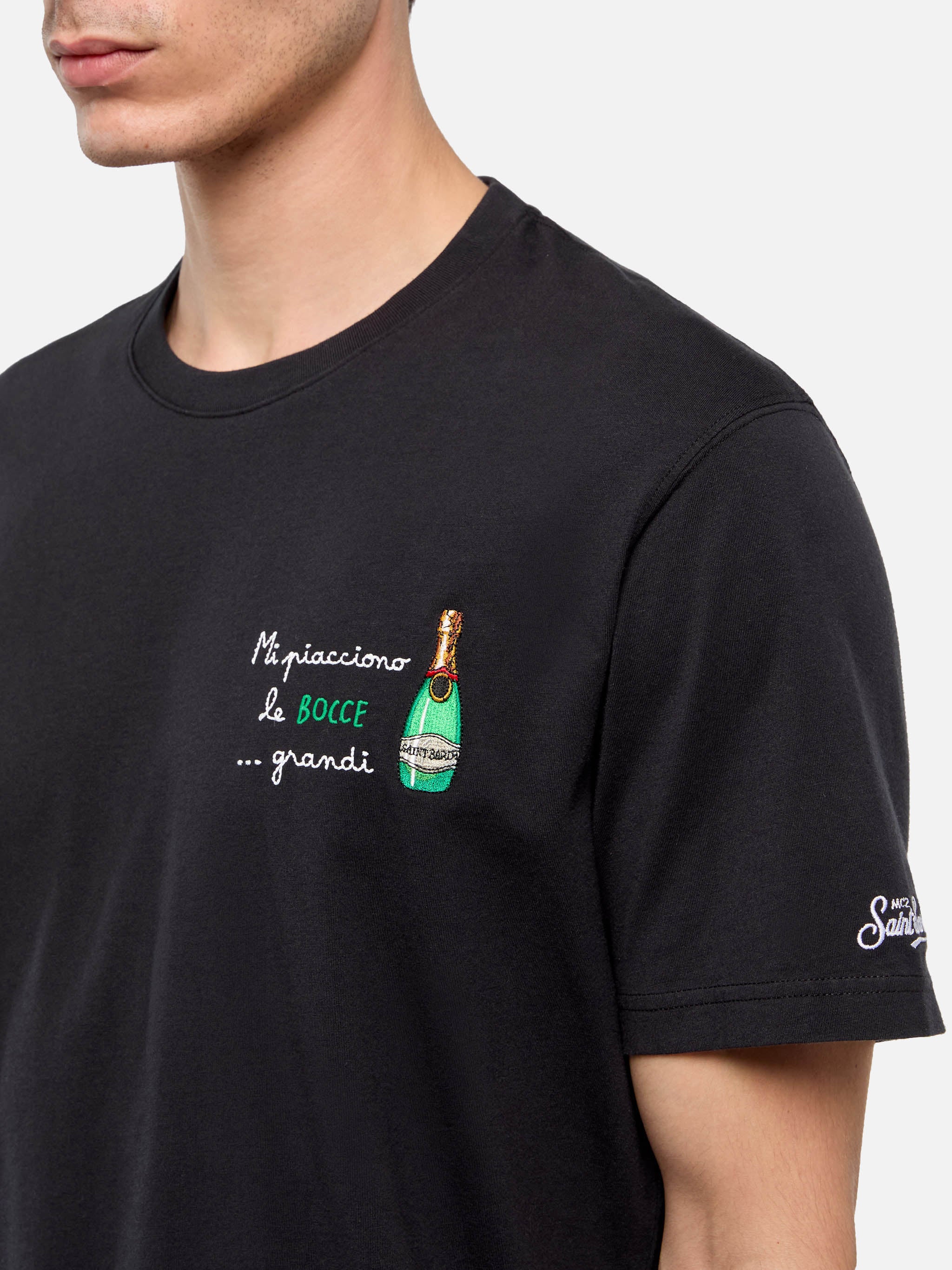 Classic fit cotton jersey t-shirt Portofino with Mi piacciono le… embroidery