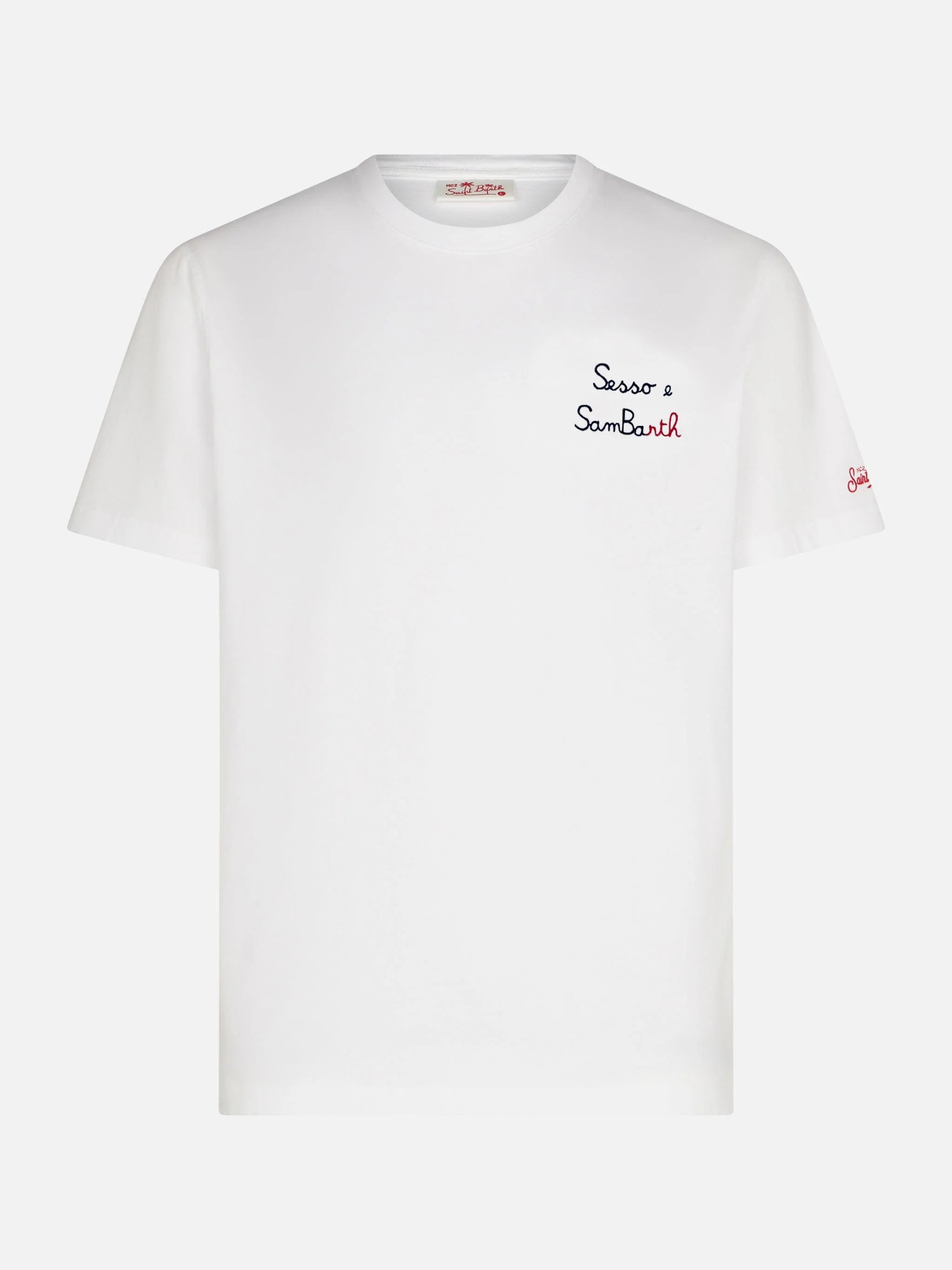 Classic fit cotton jersey t-shirt Portofino with Sesso e Sambarth embroidery - Image 3