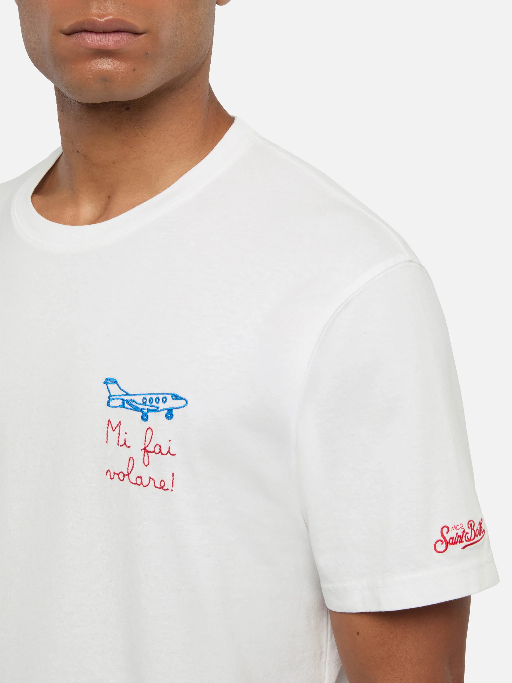 Classic fit cotton jersey t-shirt Portofino with Volare embroidery - Image 2