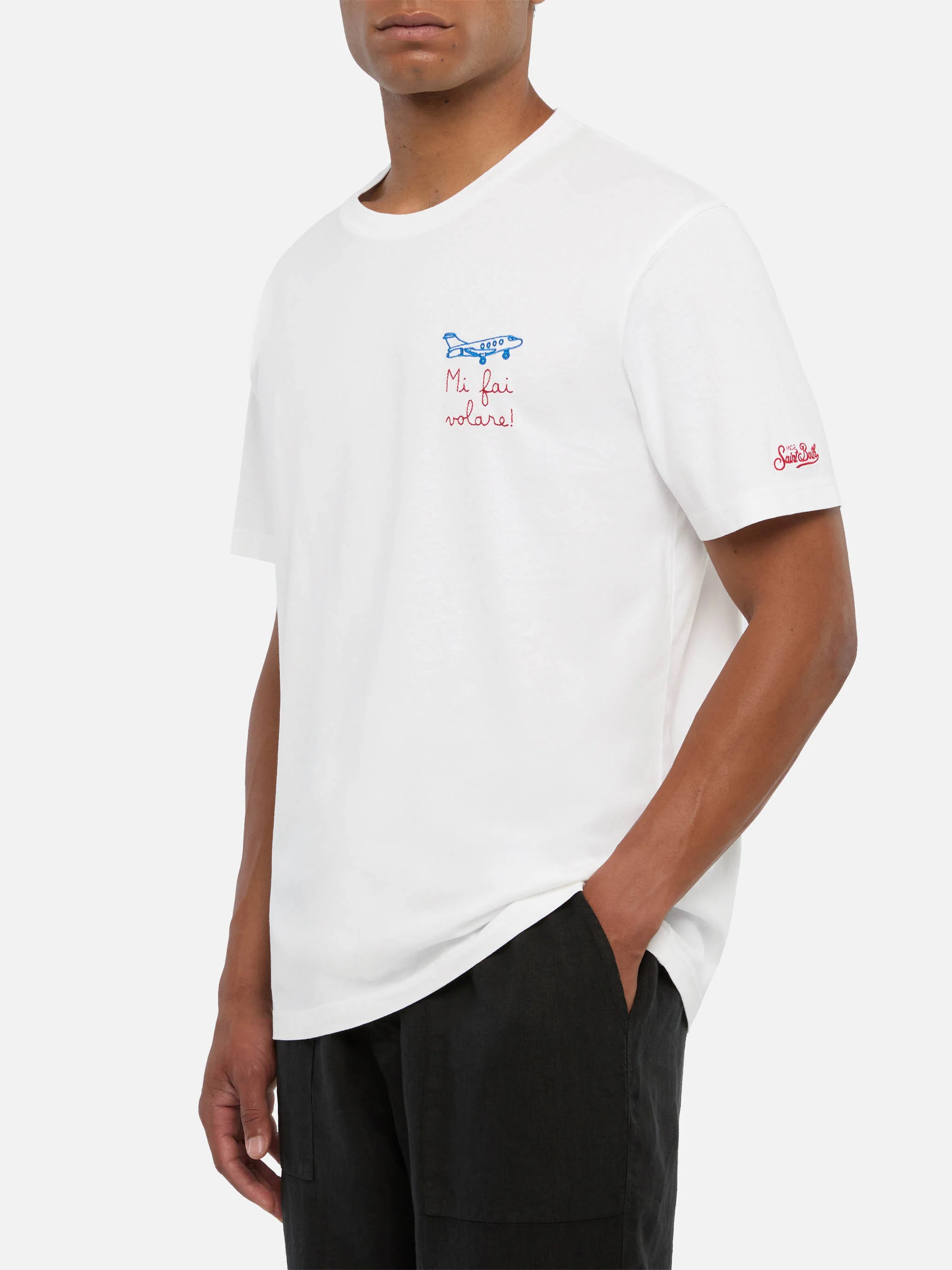 Classic fit cotton jersey t-shirt Portofino with Volare embroidery - Image 3