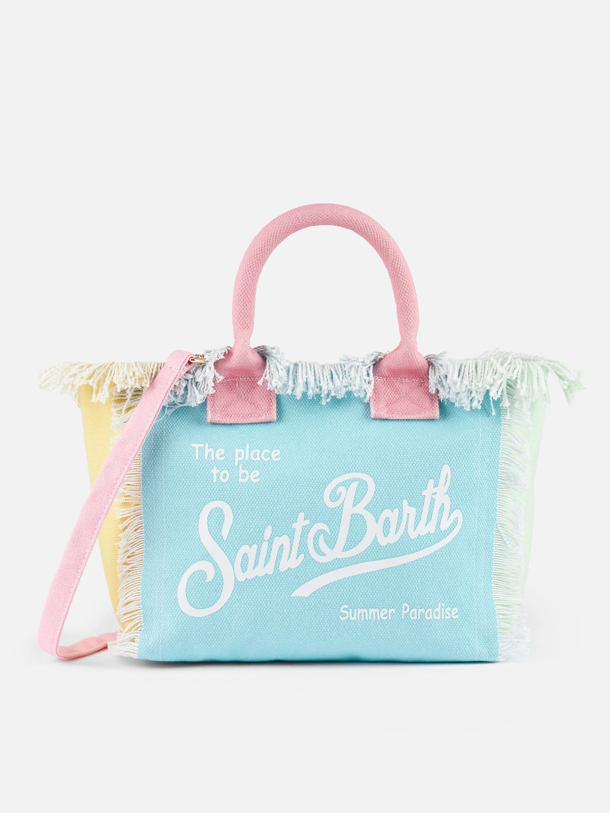 Colette color block cotton canvas handbag