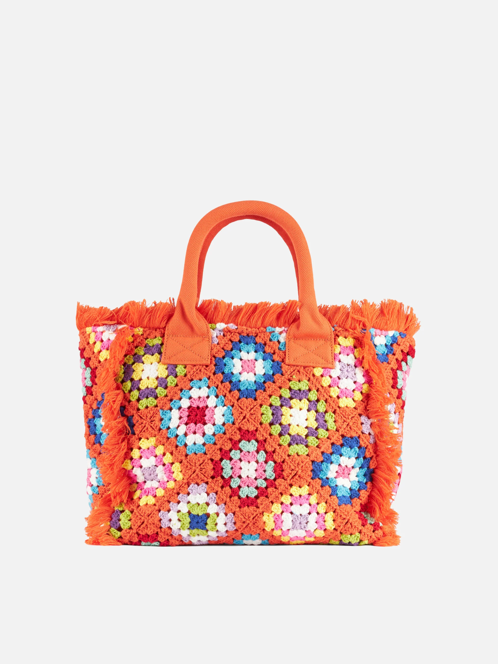Colette crochet shoulder bag with orange tiles pattern - Image 3