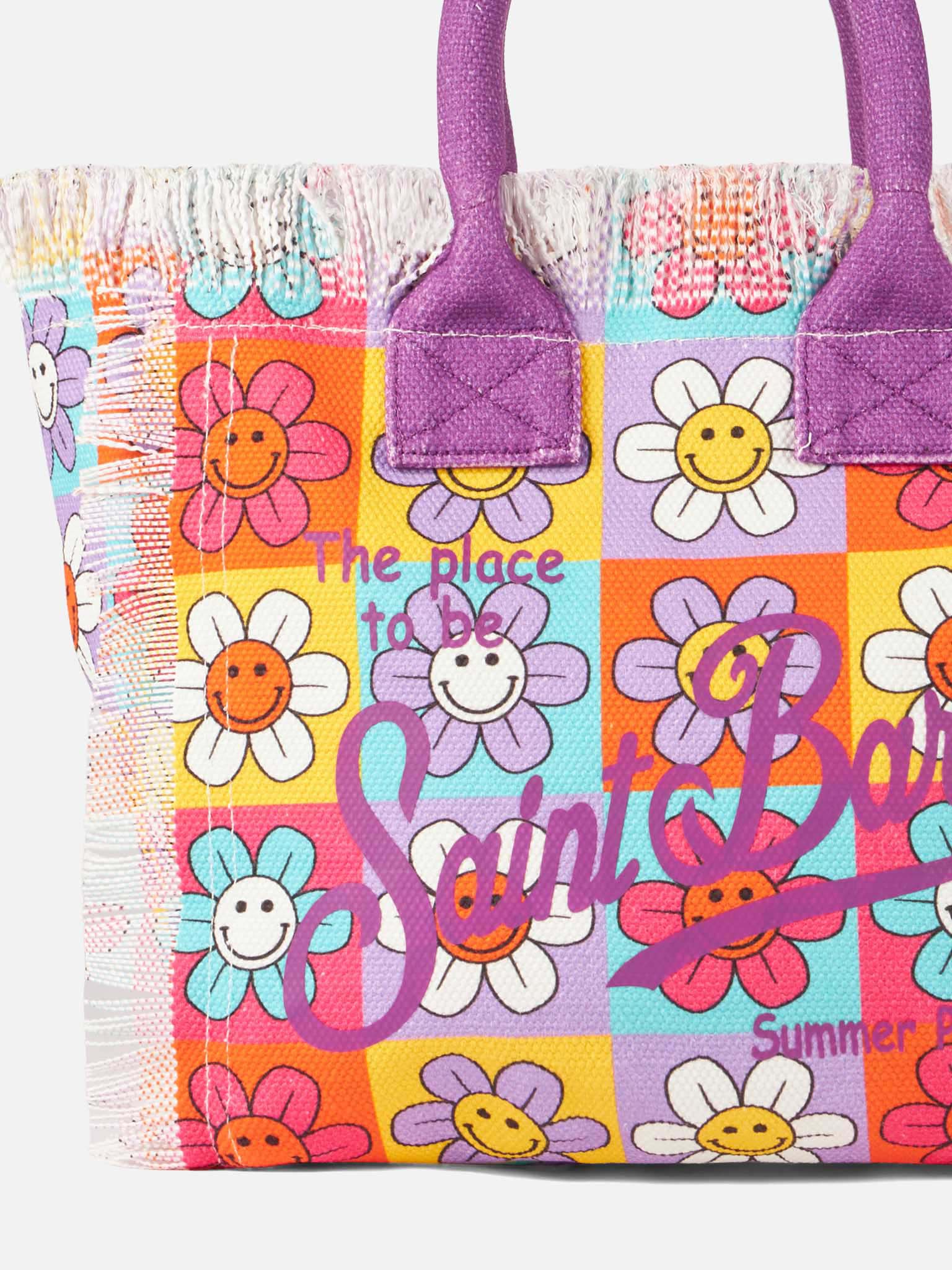 Colette canvas handbag with smiling daisy print - Image 2