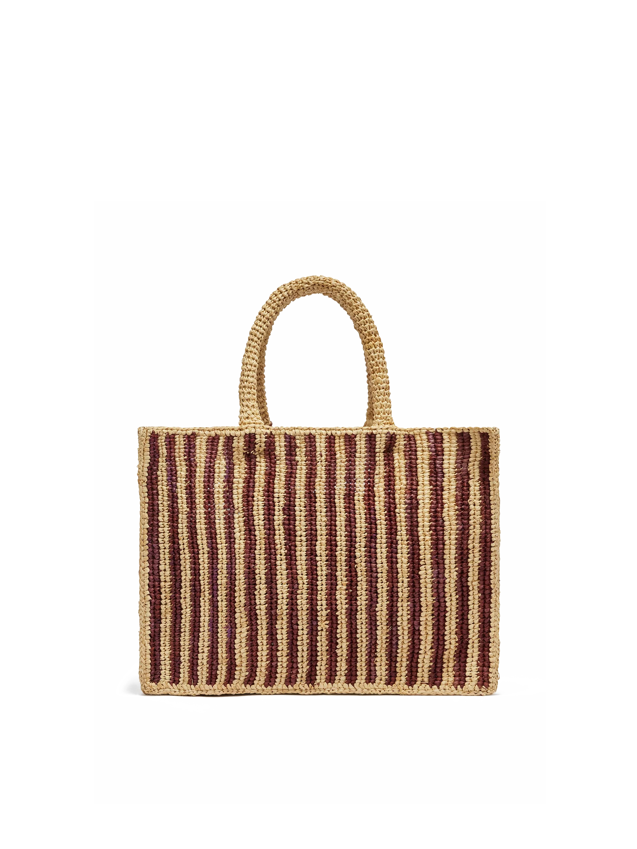 Colette Raffia brown striped handbag with logo  embroidery - Image 5