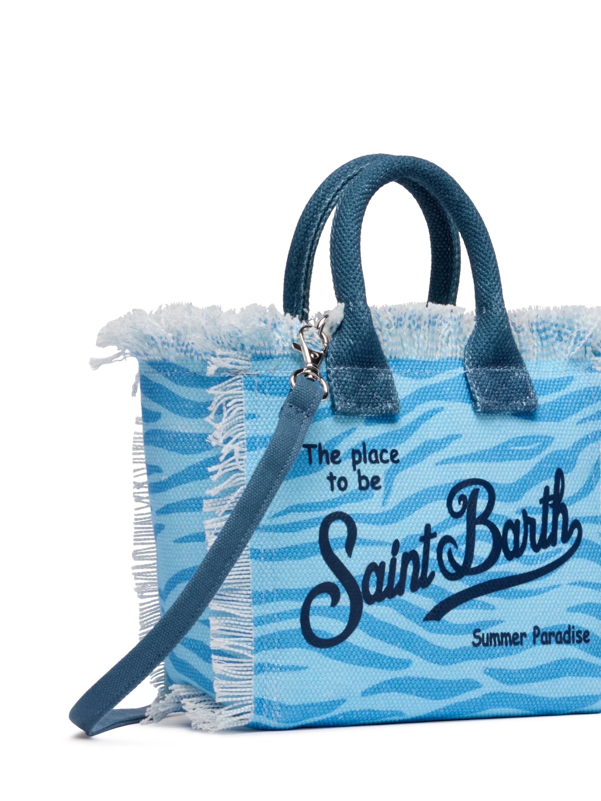 Cotton canvas Mini Vanity bag with zebra print - Image 3
