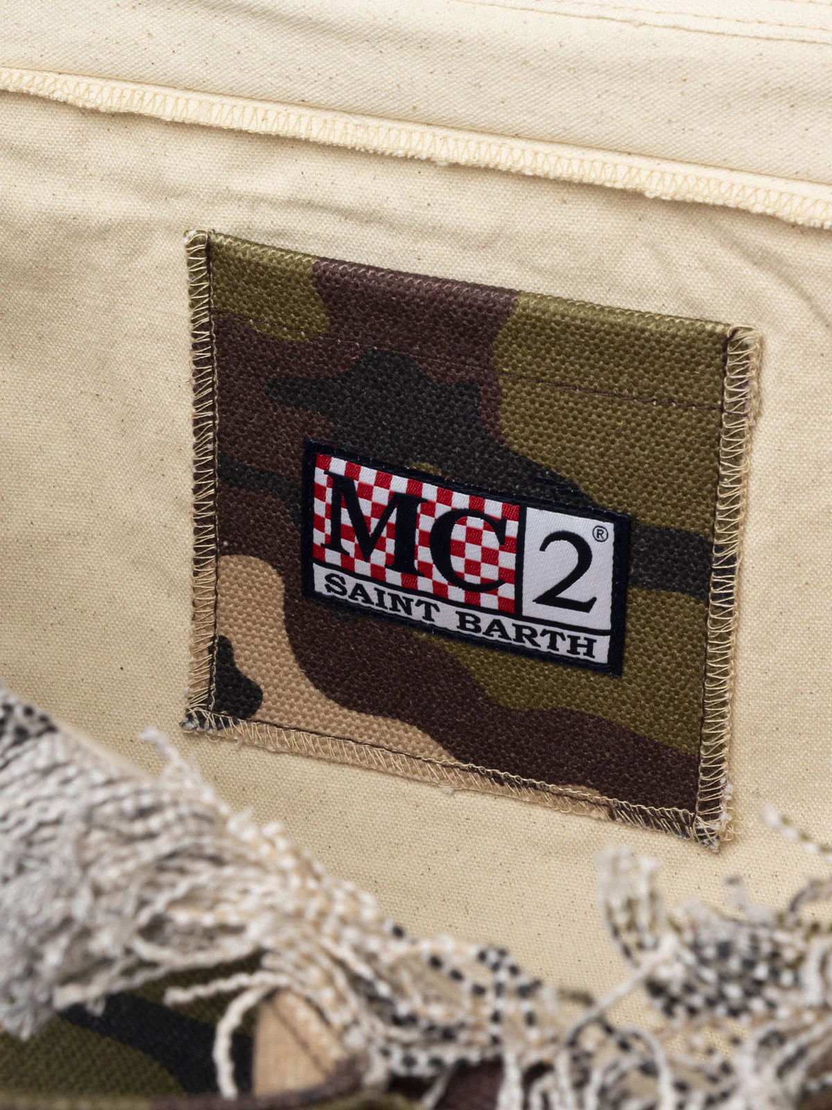 Cotton canvas Vanity tote bag with camouflage print - Image 6