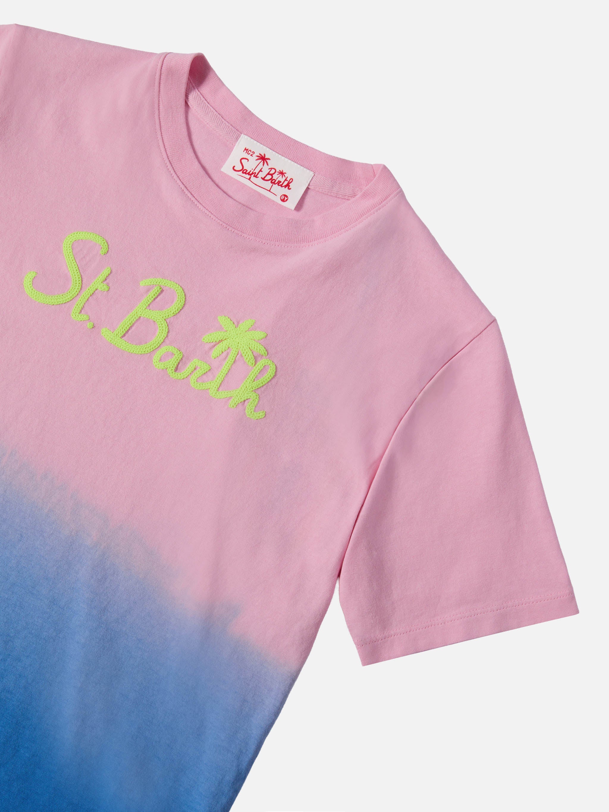 Cotton jersey t-shirt Portofino Jr with tie-dye print - Image 2