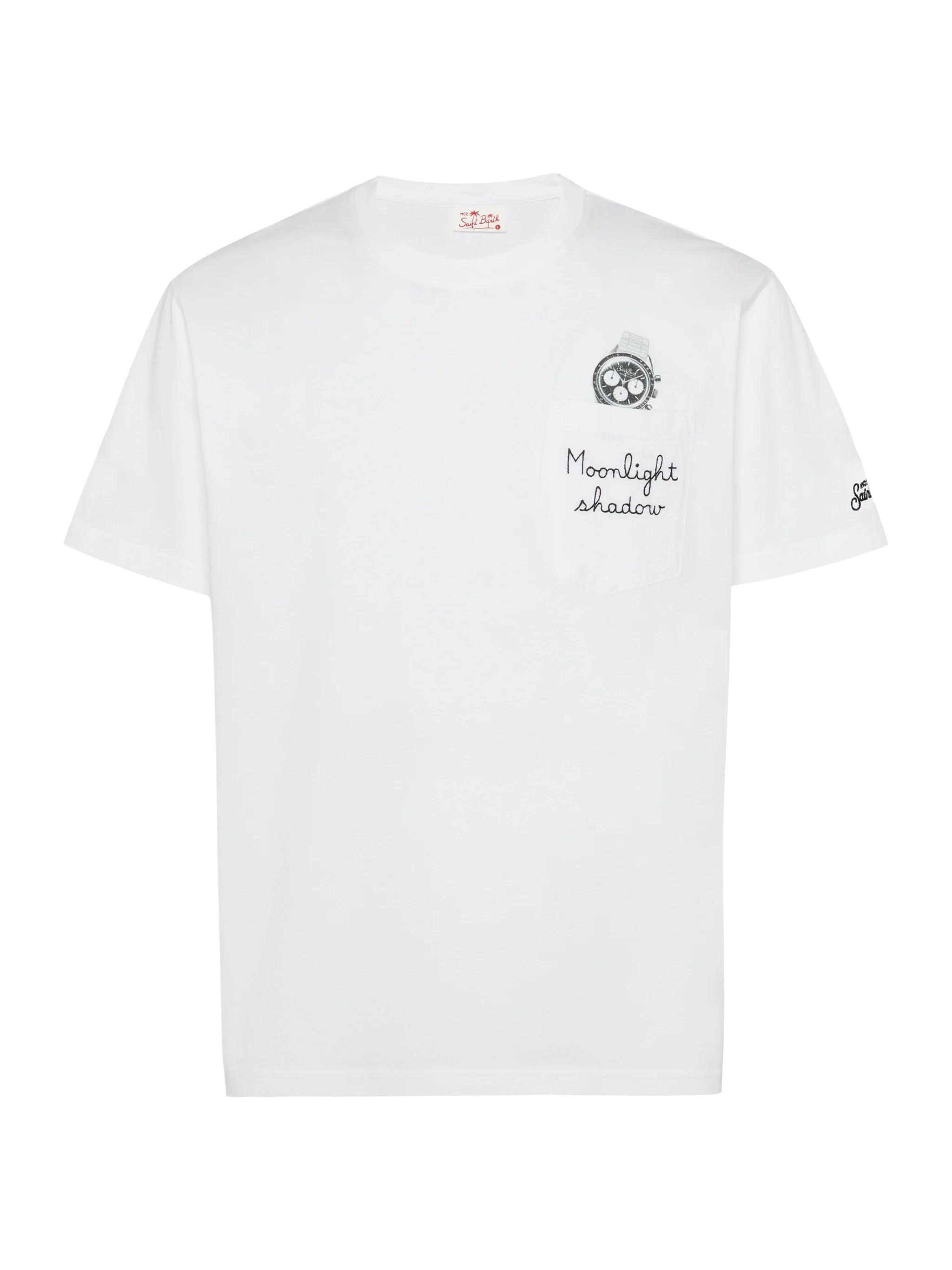 Cotton t-shirt Austin with embroidery and watch print