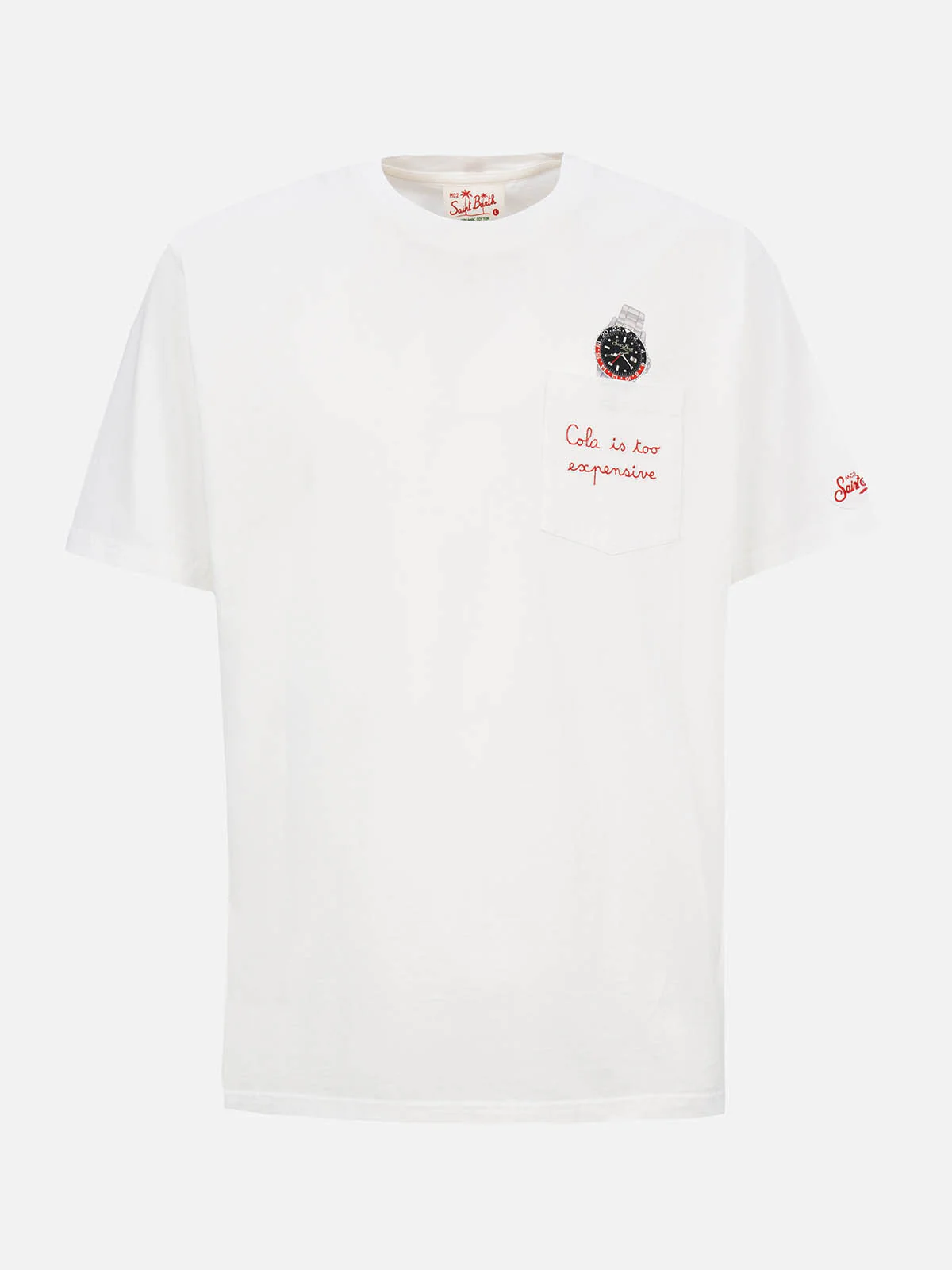 Cotton t-shirt Austin with embroidery and watch print