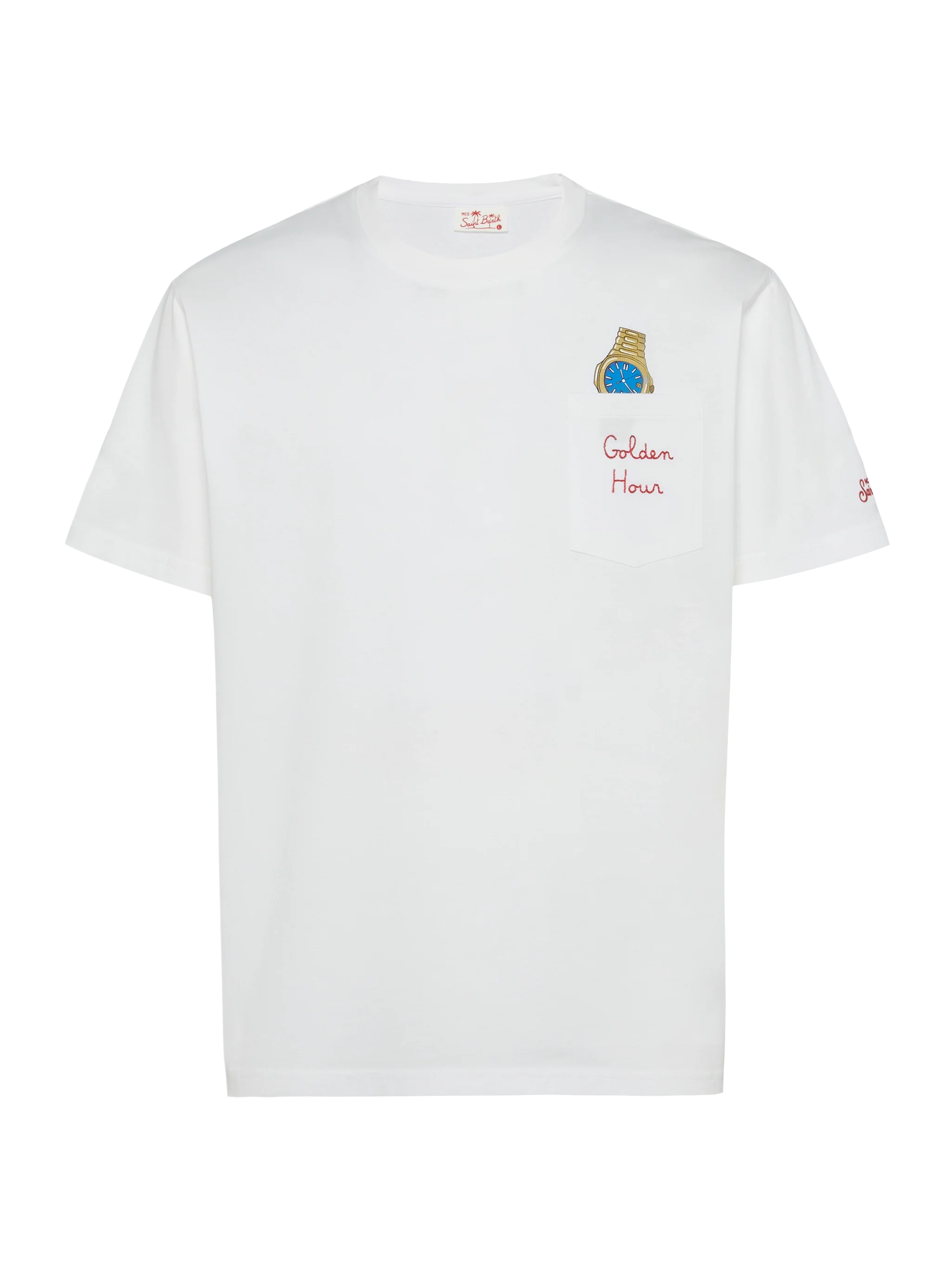 Cotton t-shirt Austin with embroidery and watch print - Image 3