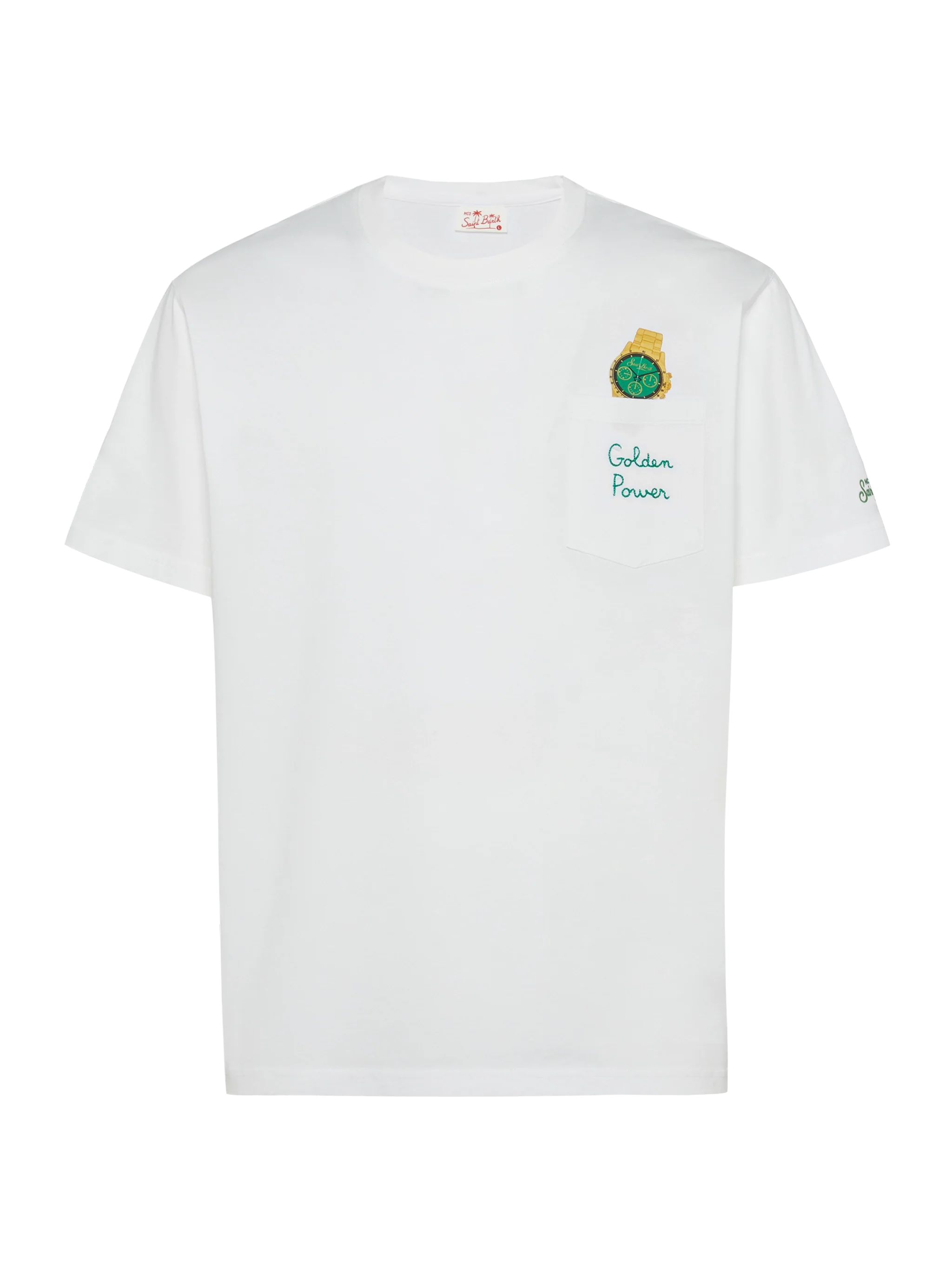 Cotton t-shirt Austin with embroidery and watch print - Image 3