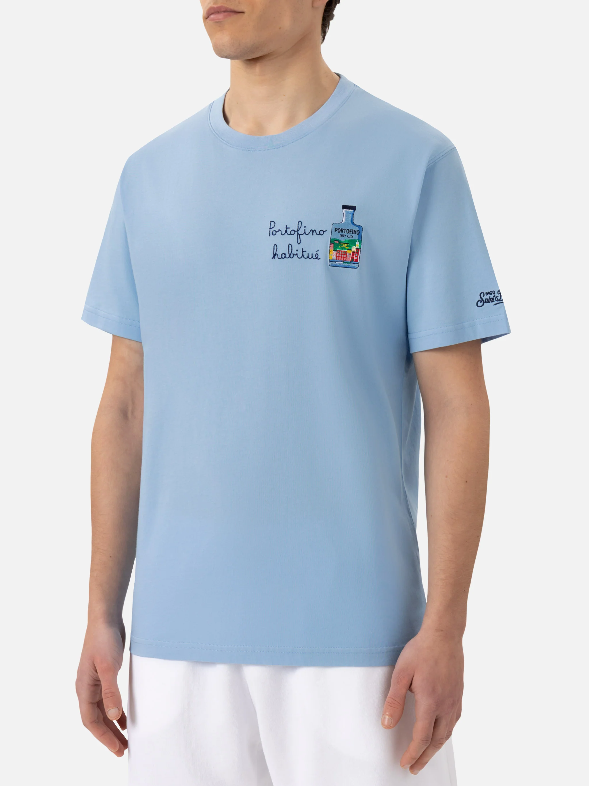 Cotton T-shirt with Portofino habituè embroidery |PORTOFINO DRY GIN SPECIAL EDITION - Image 2
