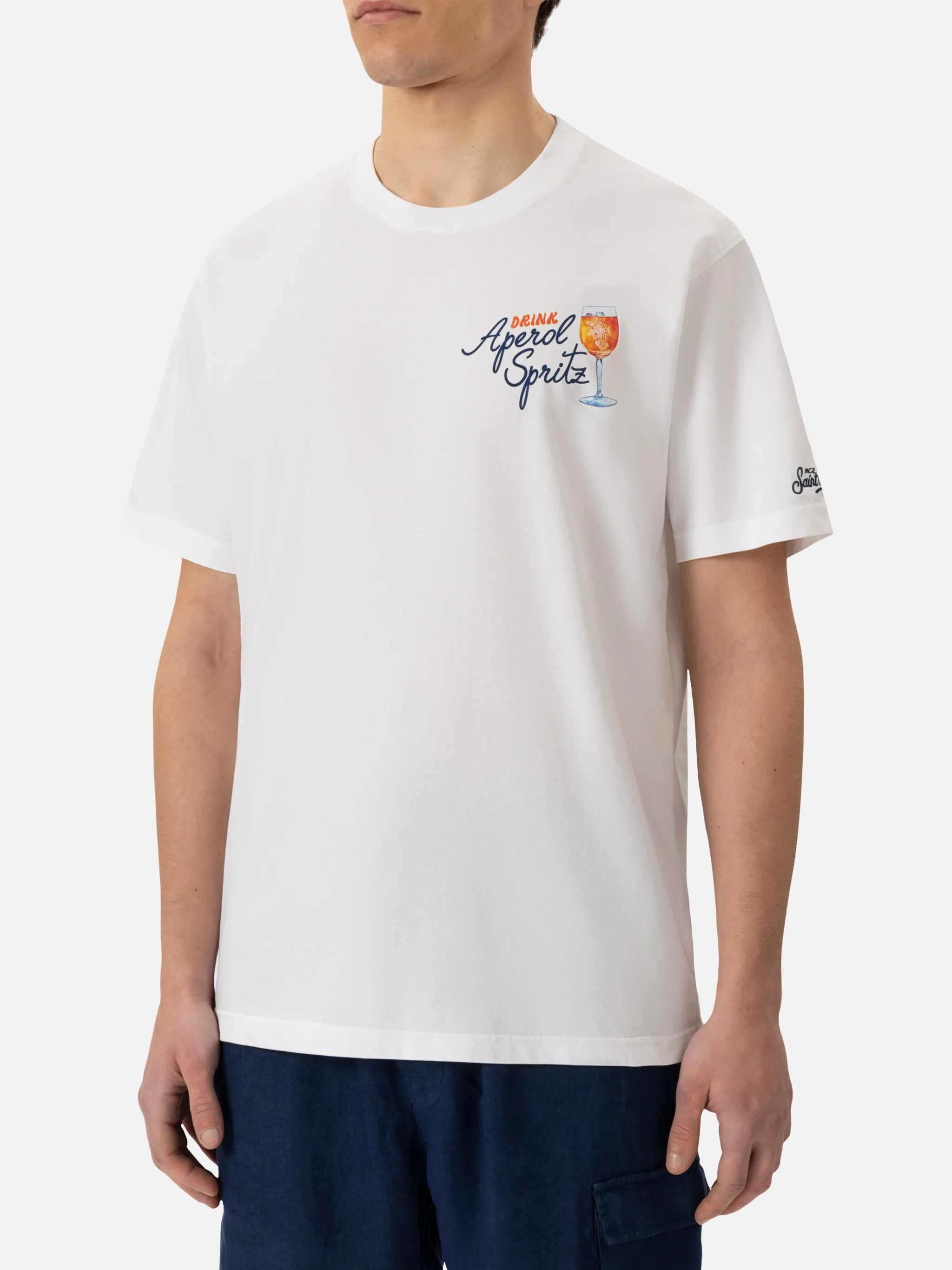 Cotton T-shirt with Aperol Spritz drink print | APEROL SPECIAL EDITION - Image 4