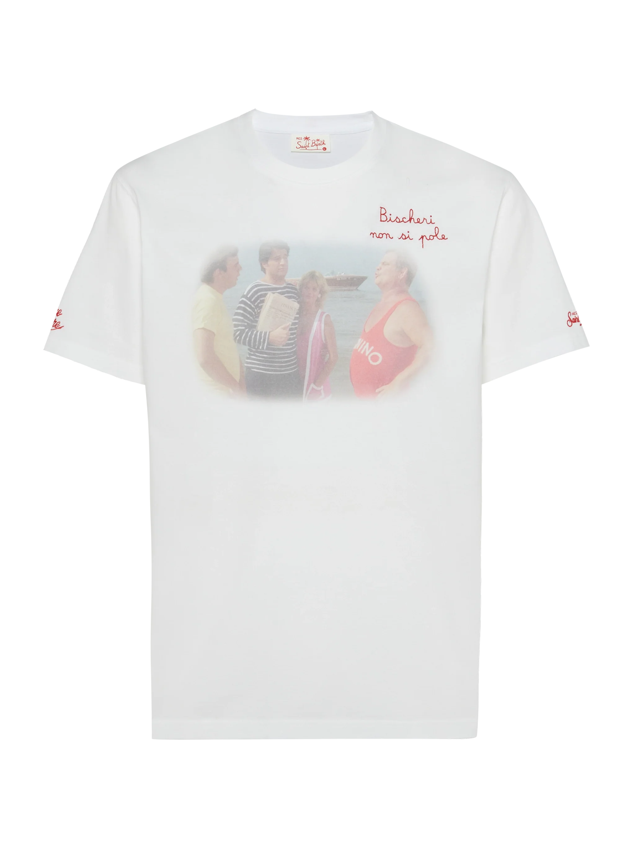 Cotton T-shirt with Bischeri non si pole embroidery | SAPORE DI MARE SPECIAL EDITION - Image 4