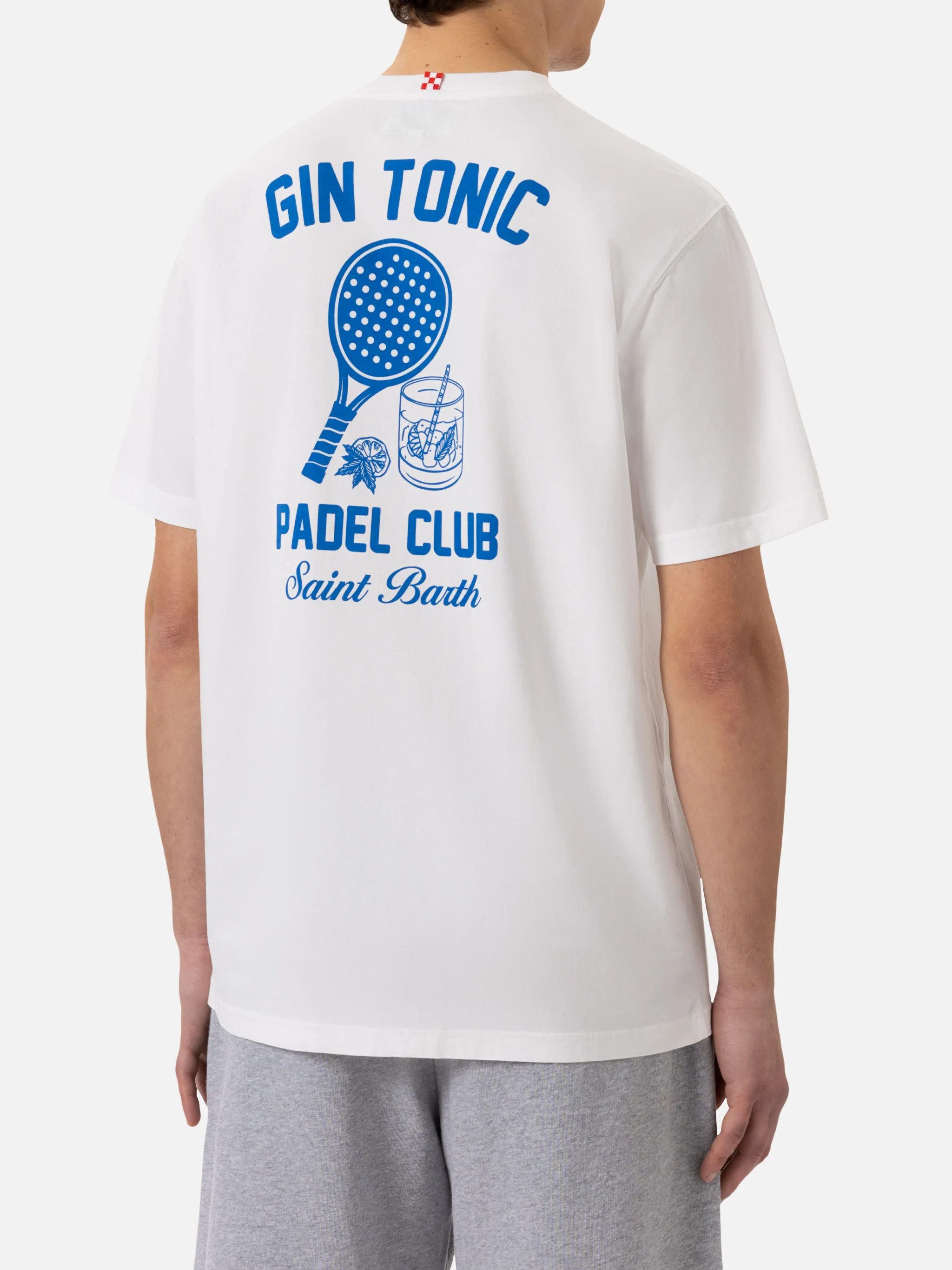 Cotton T-shirt with Gin Tonic cocktail Padel Club print - Image 3