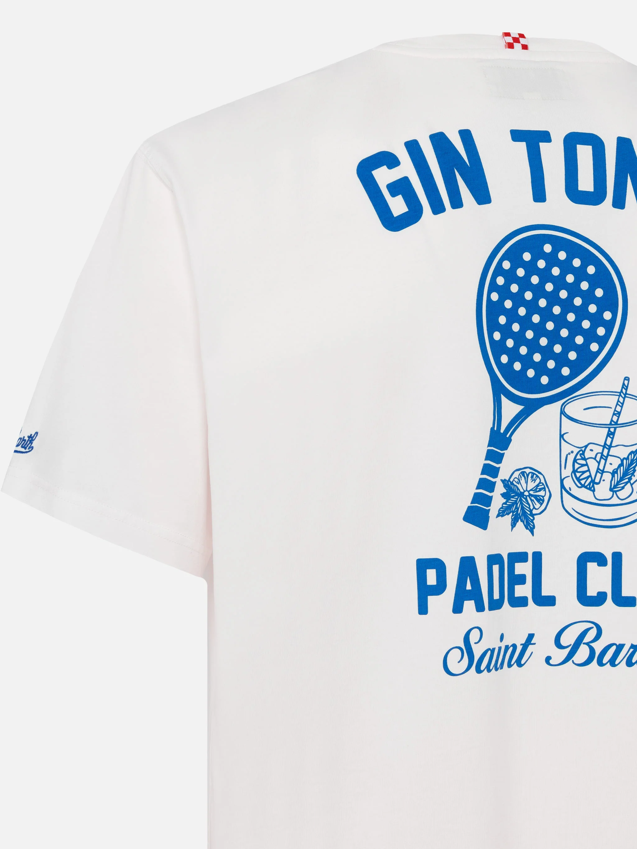 Cotton T-shirt with Gin Tonic cocktail Padel Club print - Image 5