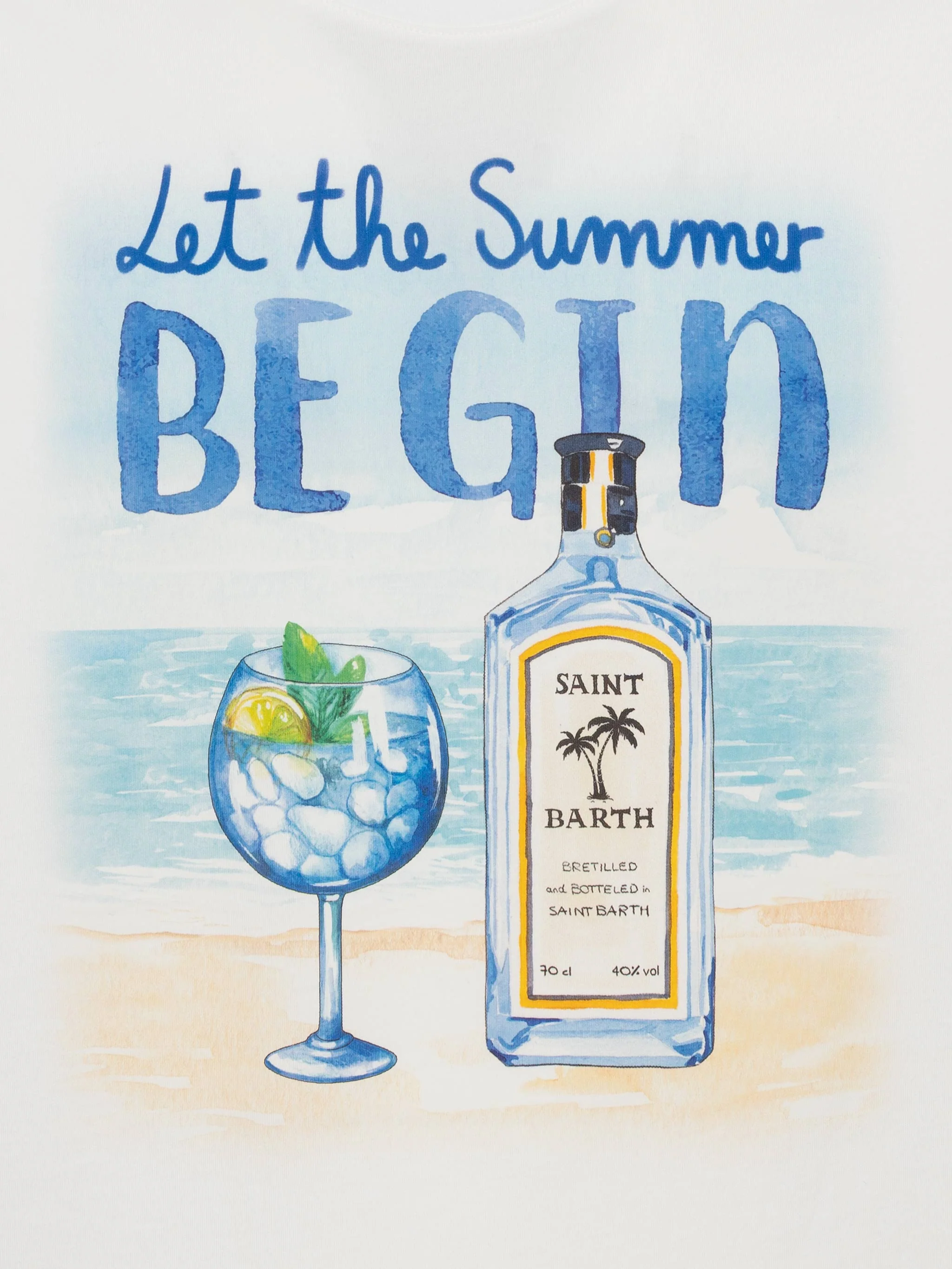 Cotton T-shirt with Let the summer Be Gin print - Image 5