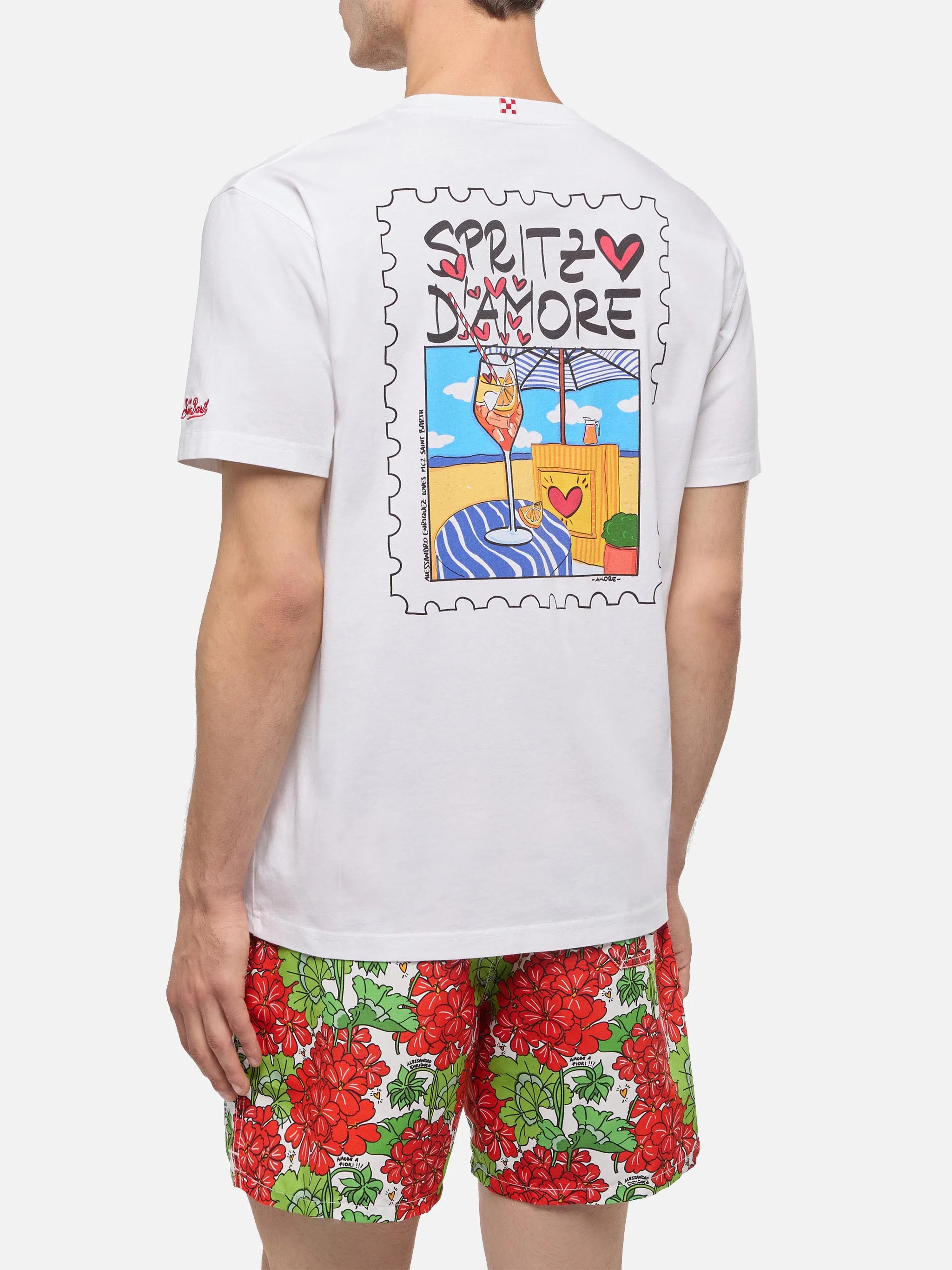 Cotton T-shirt with Spritz d'Amore print |ALESSANDRO ENRIQUEZ SPECIAL EDITION - Image 2