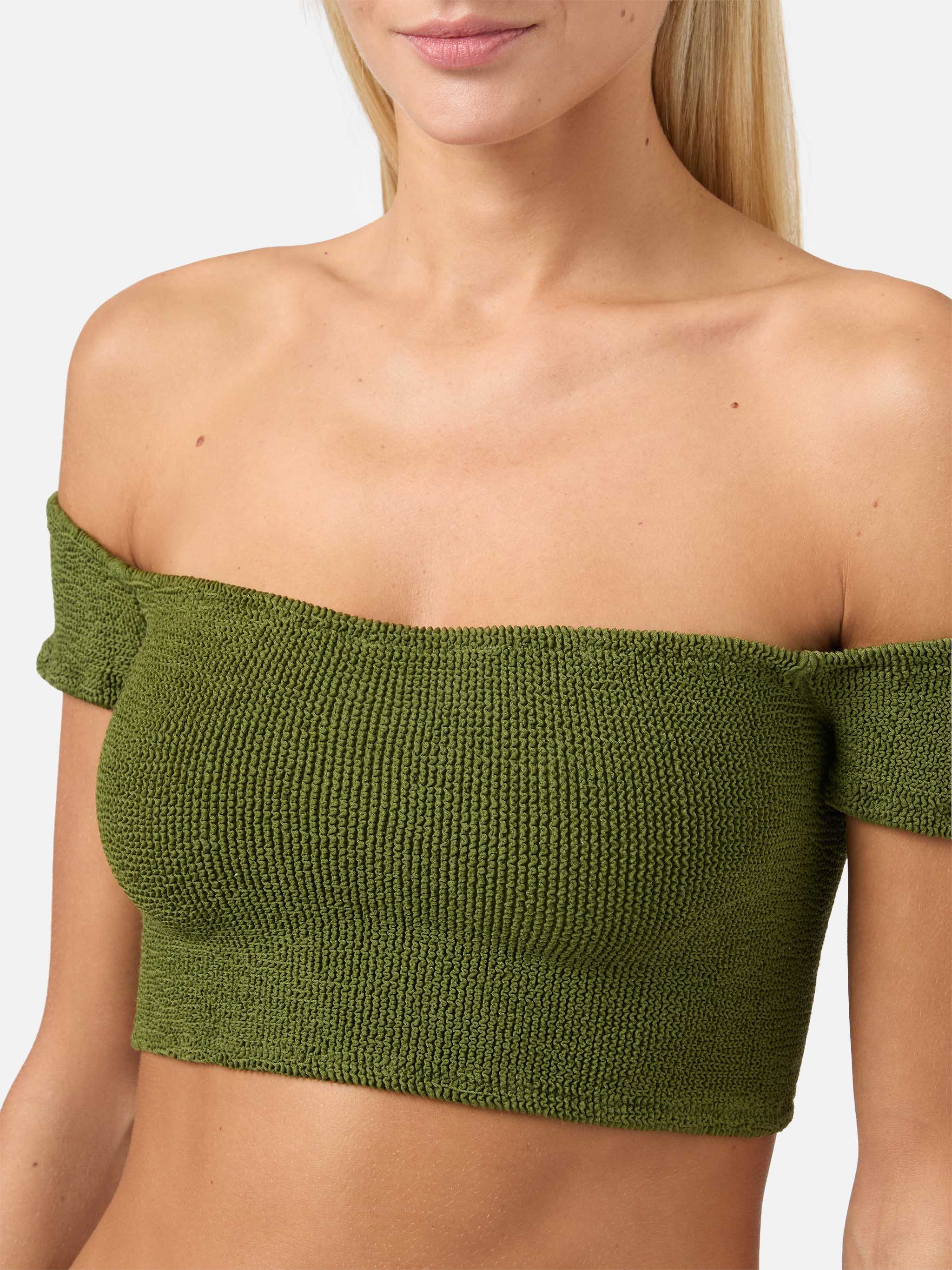 Crinkle wide shoulder strap top swimsuit Zena - Image 2