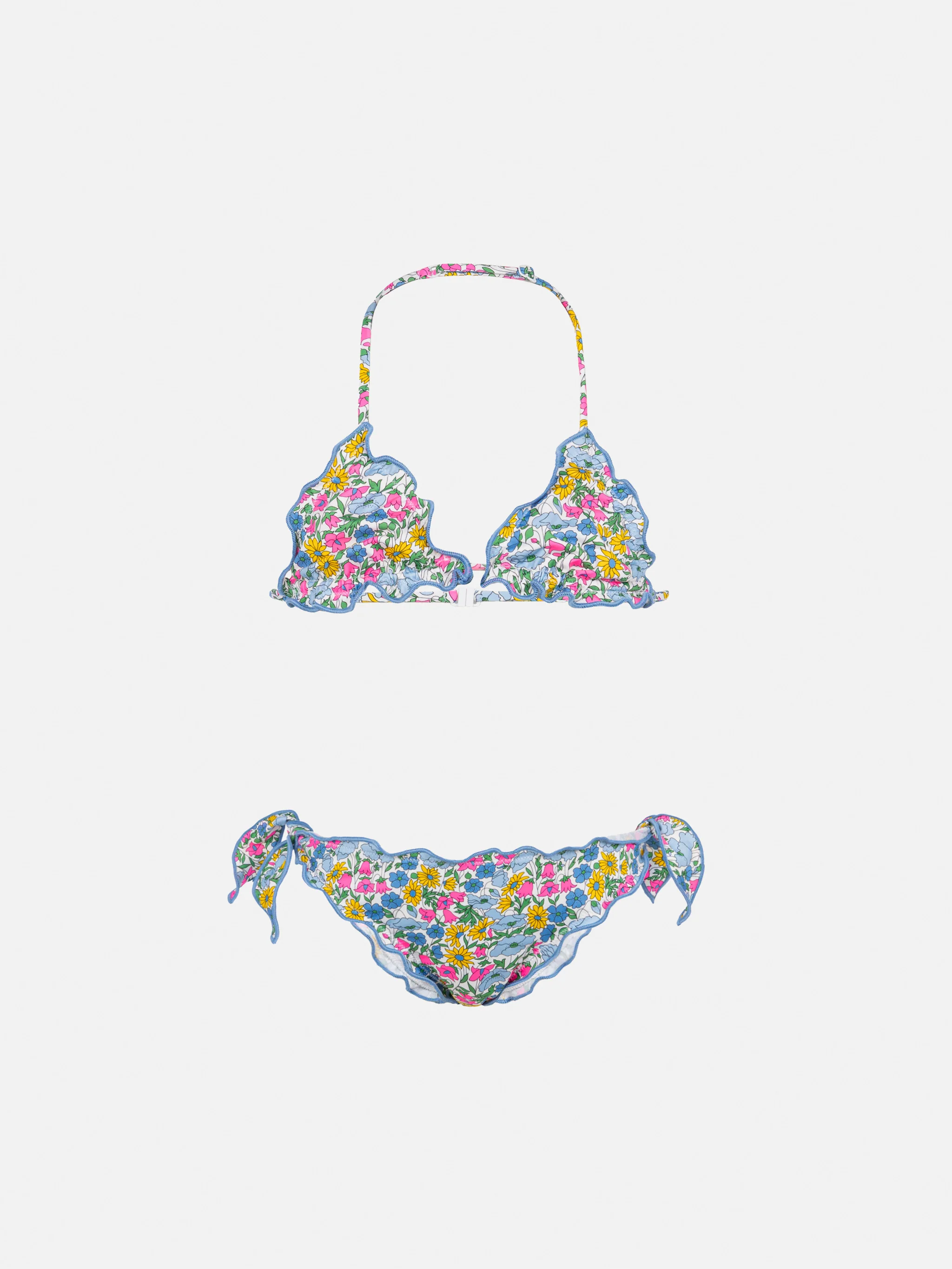 Cris classic triangle bikini with Poppy and Daisy print | MADE WITH LIBERTY FABRIC