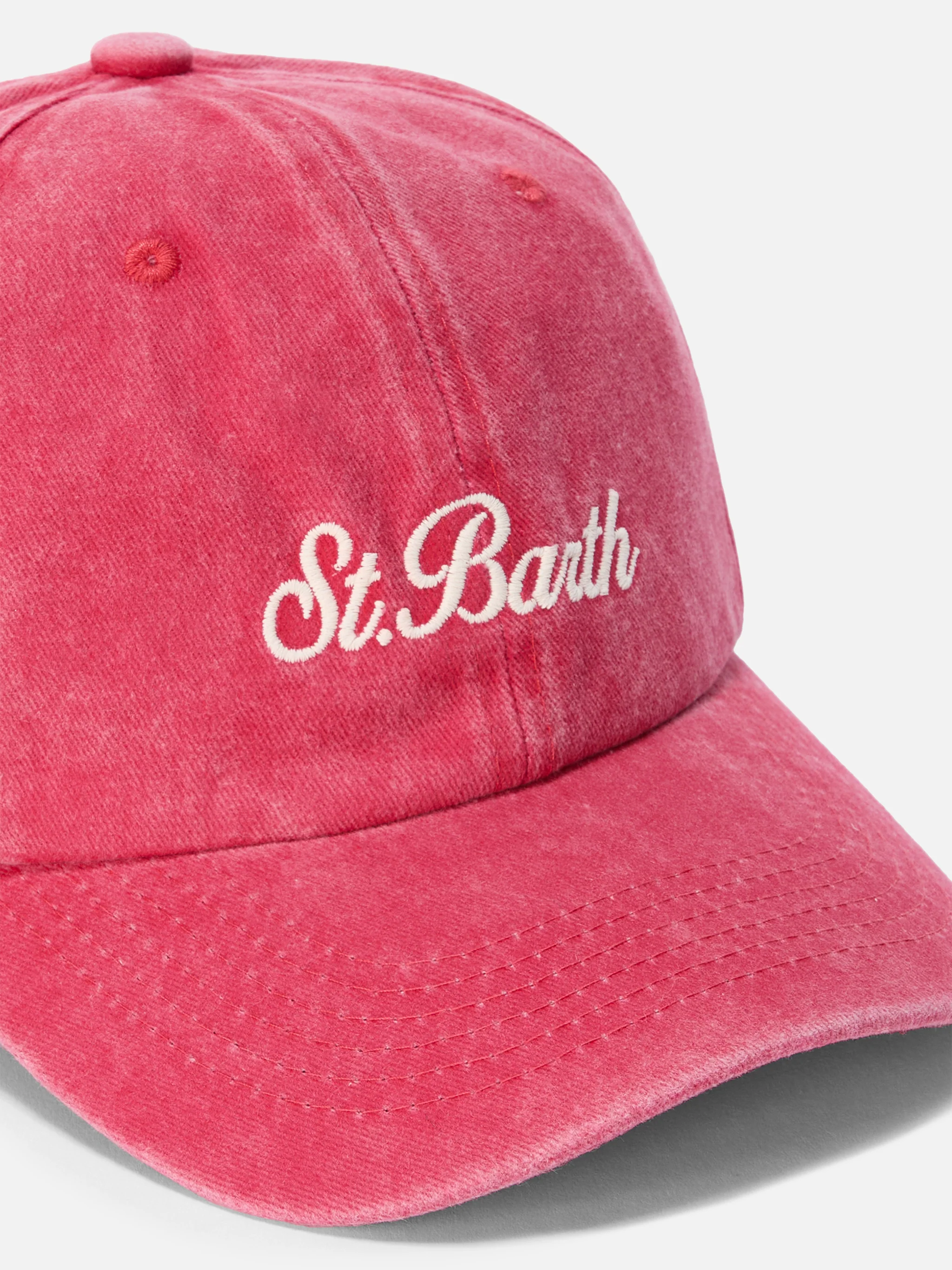 Davis red Ball Cap with St. Barth embroidery - Image 2