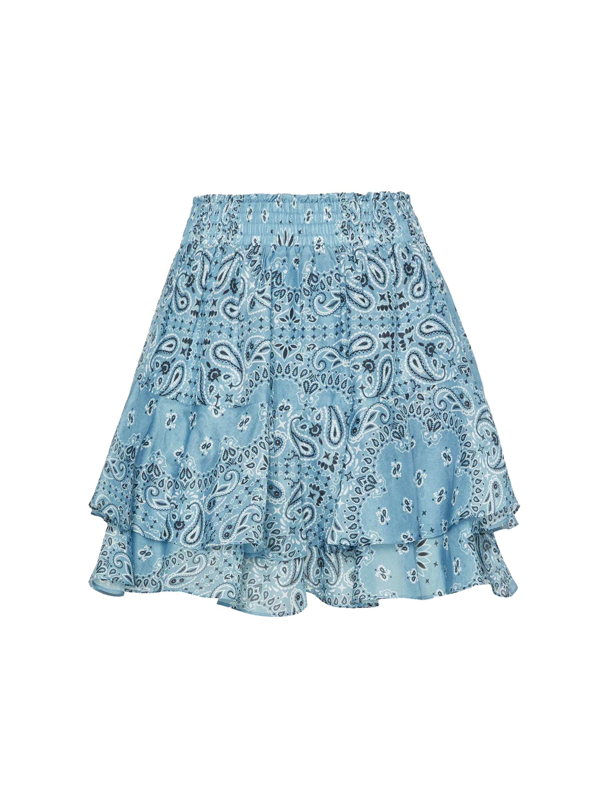 Eivissa ruffled mini skirt in silk voile with bandana print - Image 5