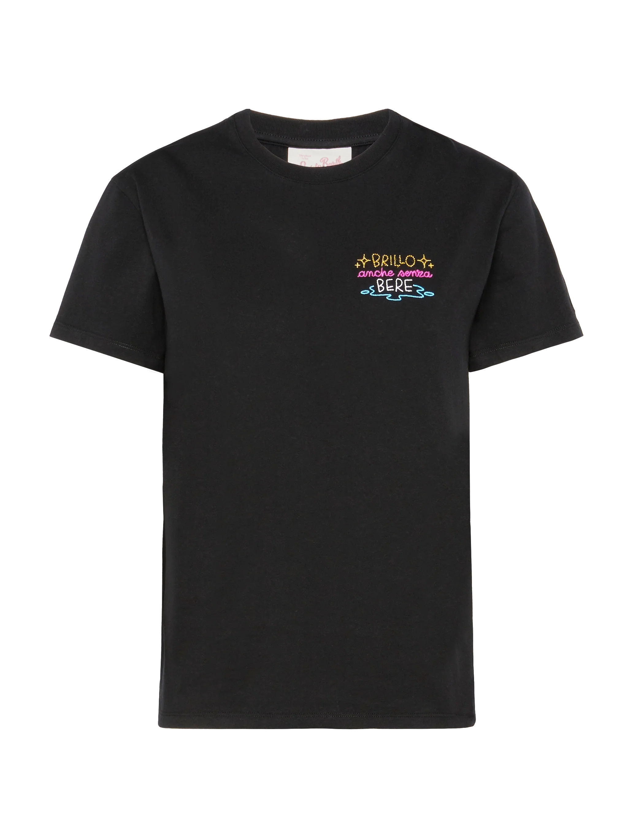 Emilie cotton t-shirt with Brillo senza bere embroidery | INSULTI LUMINOSI SPECIAL EDITION - Image 4