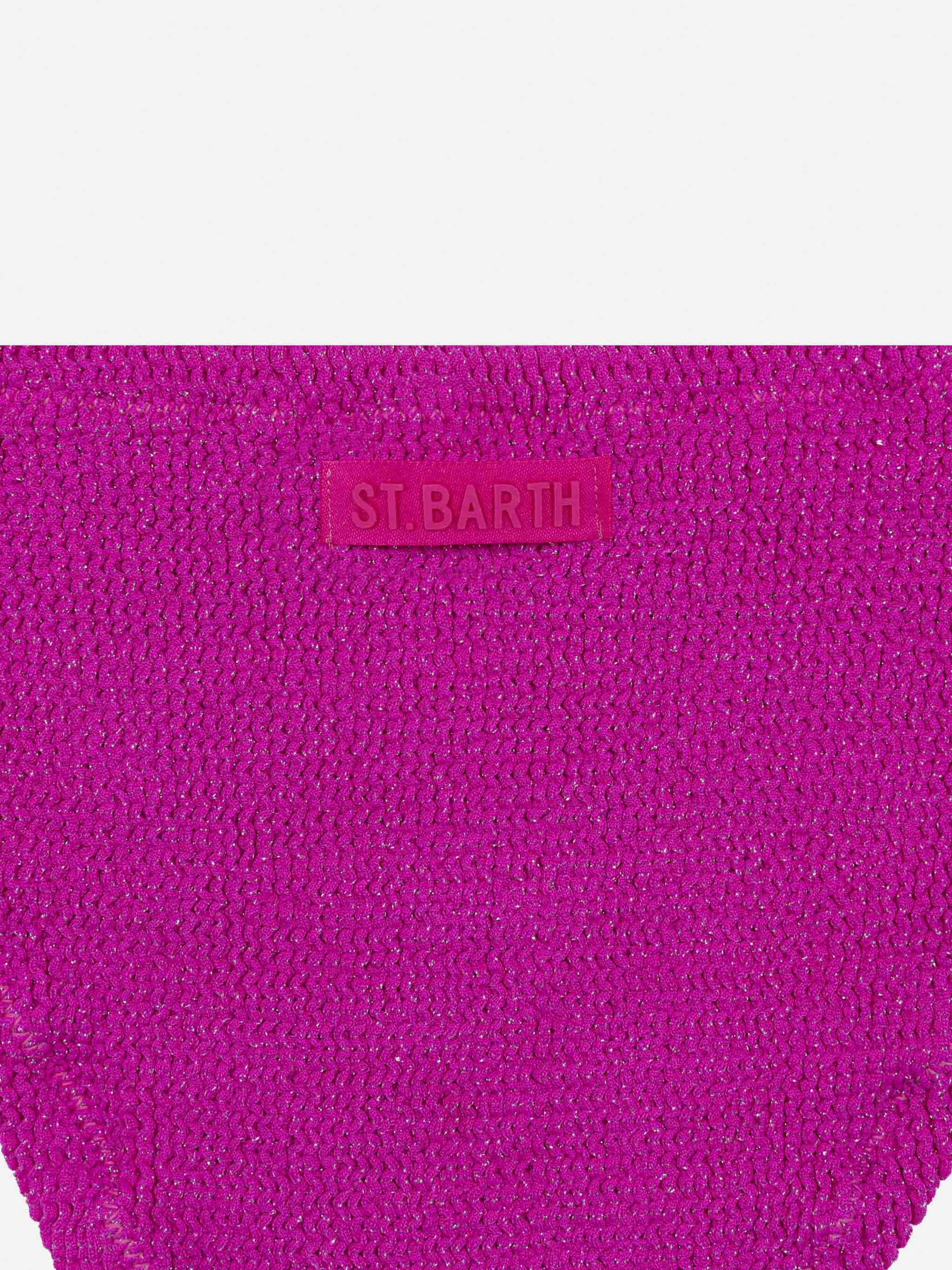 Fuchsia lurex crinkle classic bralette bikini Baker - Image 3