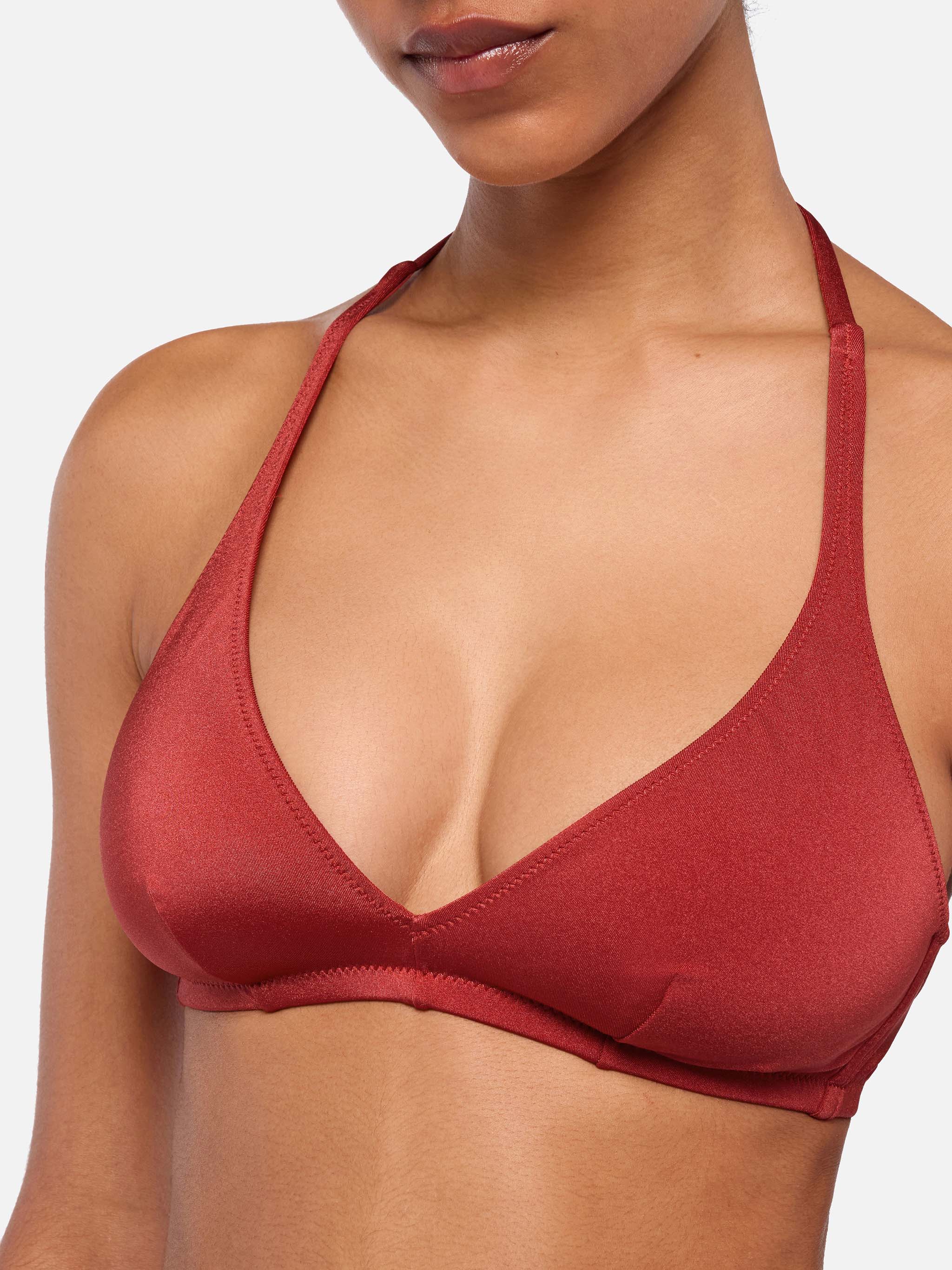 Gaia shimmer brick red triangle bralette top - Image 3