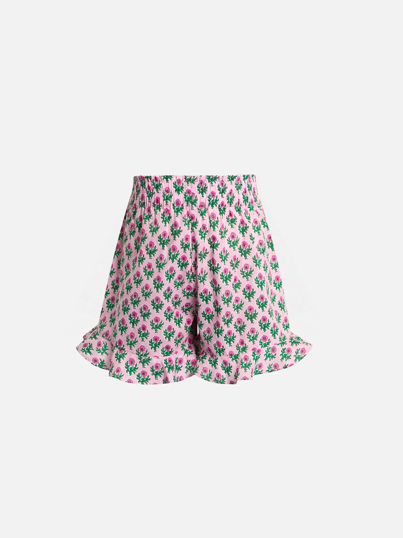 Girl cotton ruffled shorts Ander P with flower print
