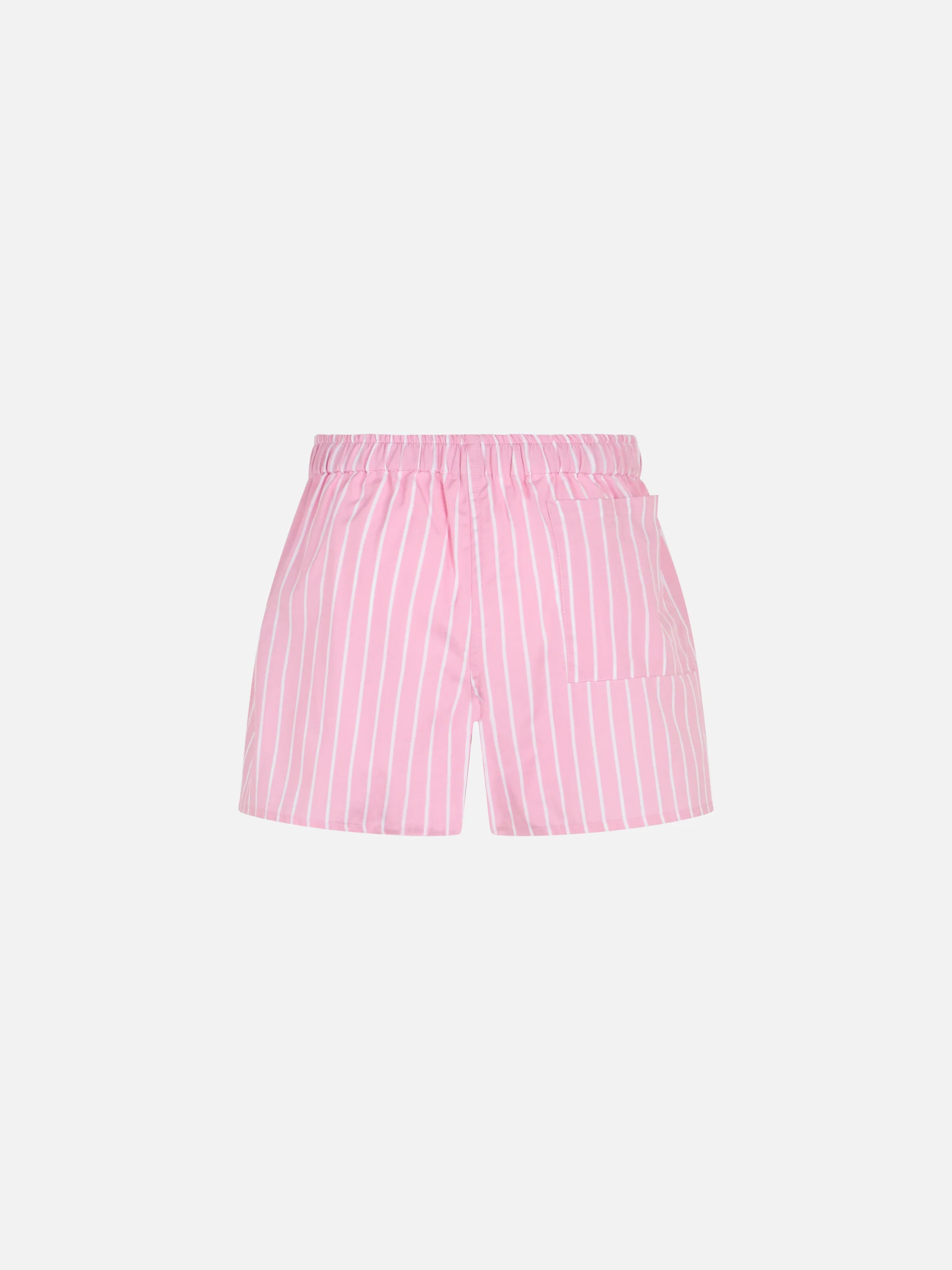 Girl cotton shorts Boxy Jr with pink striped print - Image 2