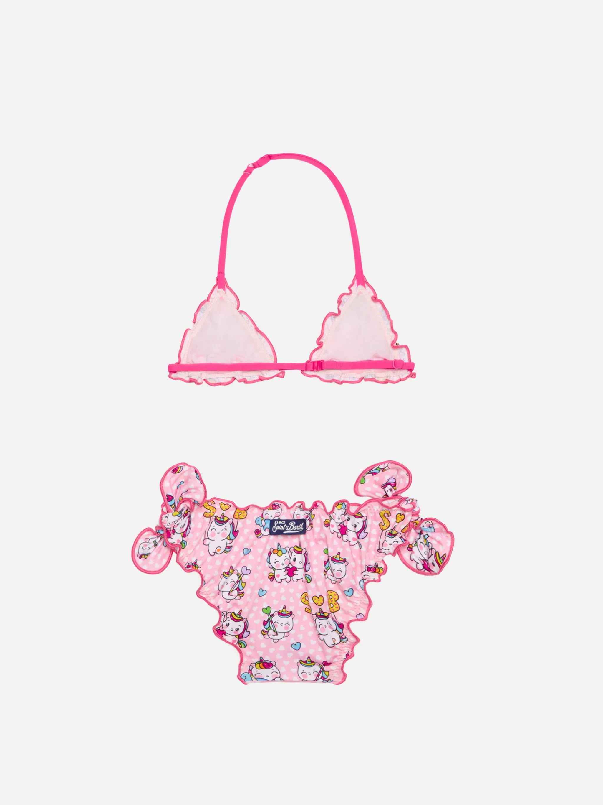 Girl triangle bikini with unicorn print - Image 2