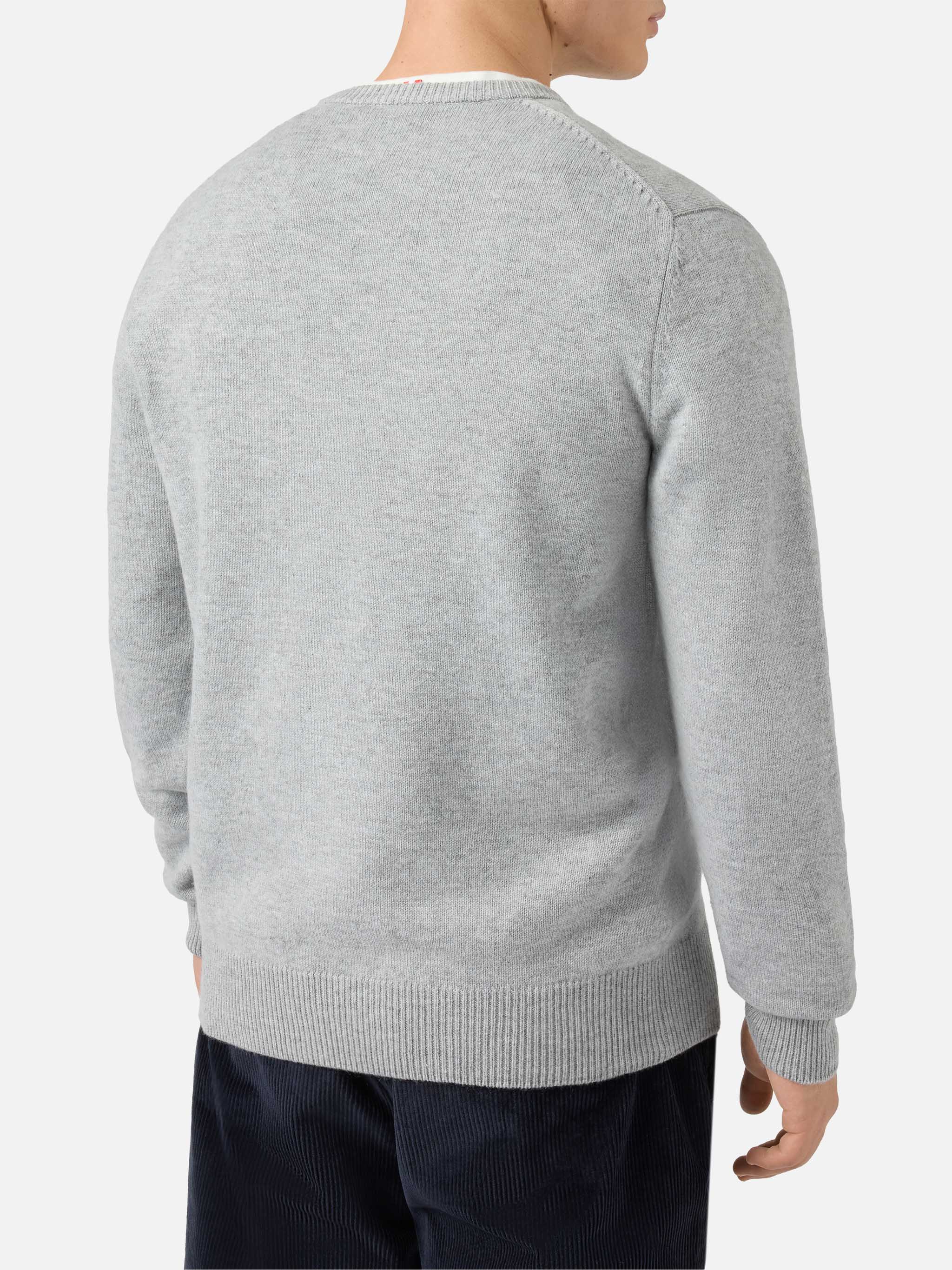 Heron crewneck in grey with St. Moritz jacquard and patch | ST. MORITZ TOP OF THE WORLD SPECIAL EDITION - Image 4